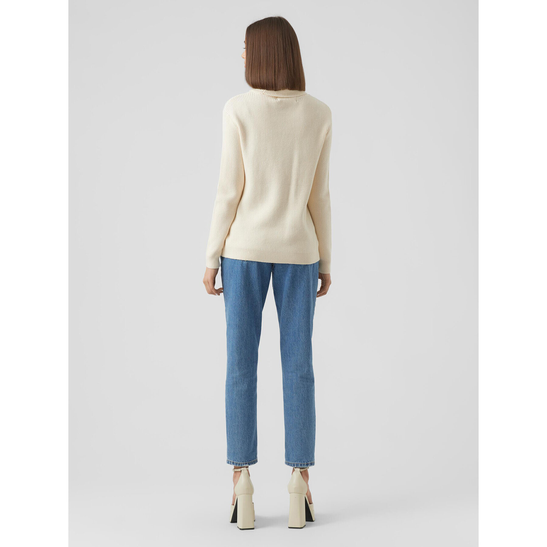 Vero Moda Rolák Holly 10268920 Écru Relaxed Fit - Pepit.cz