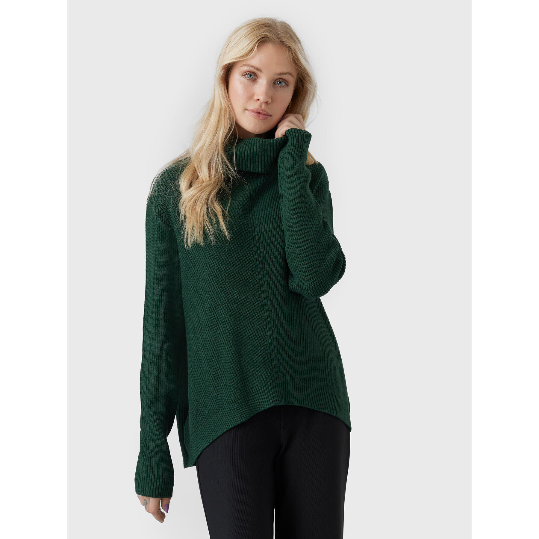 Vero Moda Rolák Holly 10268920 Zelená Relaxed Fit - Pepit.cz