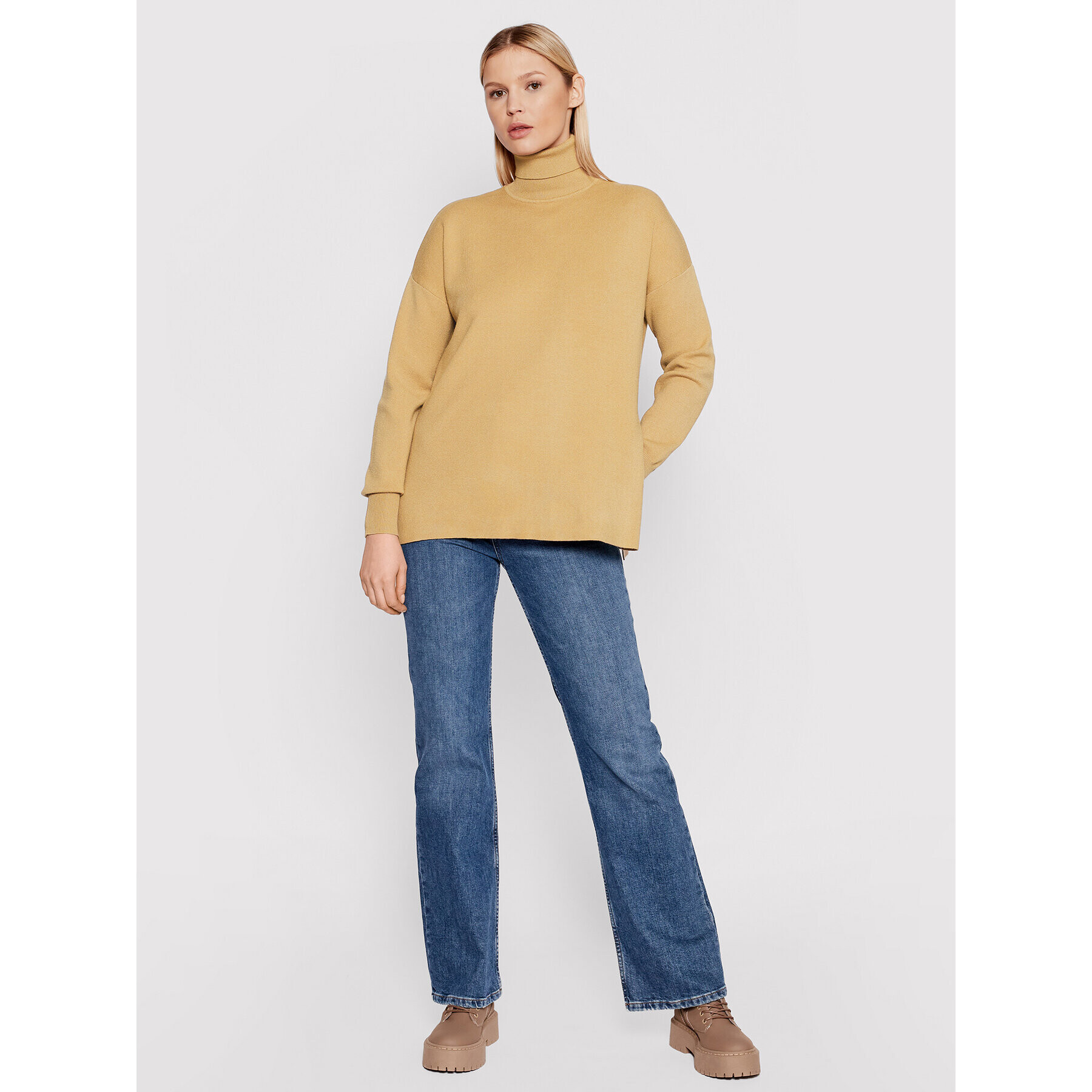 Vero Moda Rolák Salma 10257352 Béžová Relaxed Fit - Pepit.cz