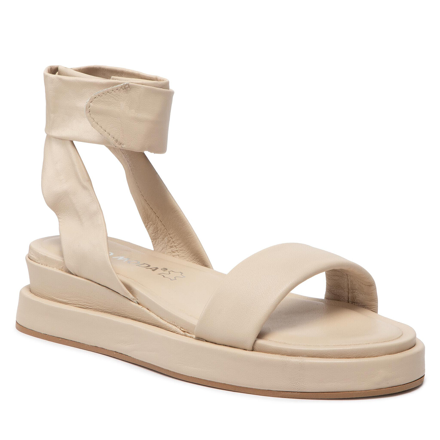 Vero Moda Sandály Vmlay Leather Sandal 10265513 Béžová - Pepit.cz