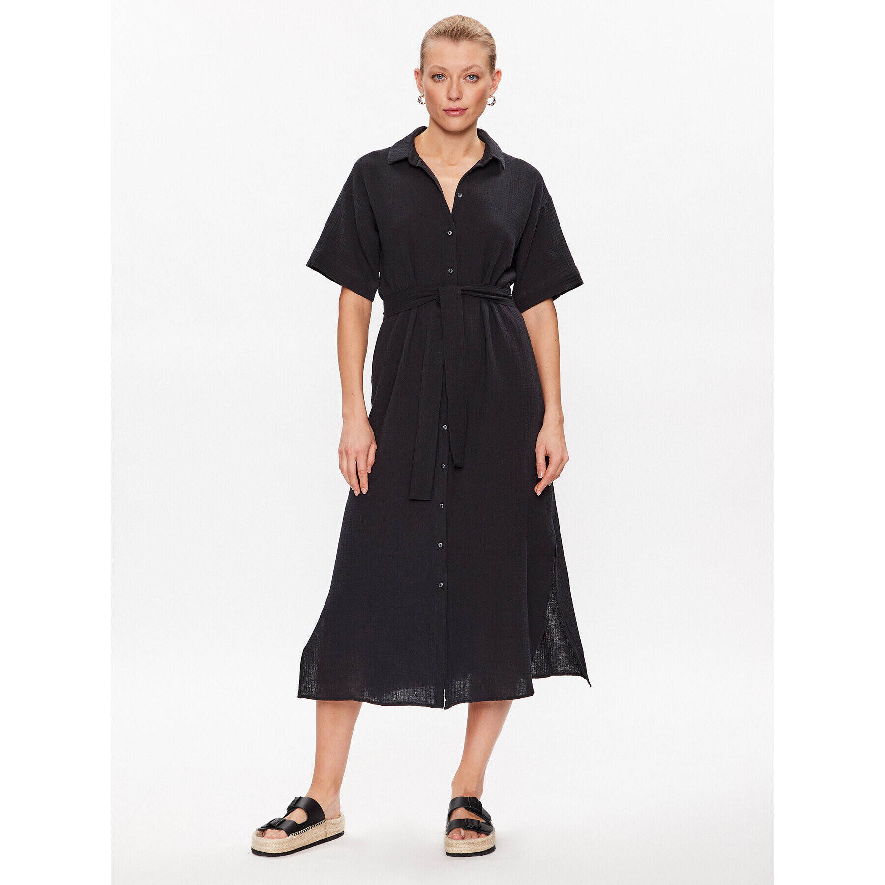 Vero Moda Košilové šaty Natali 10283129 Černá Regular Fit - Pepit.cz