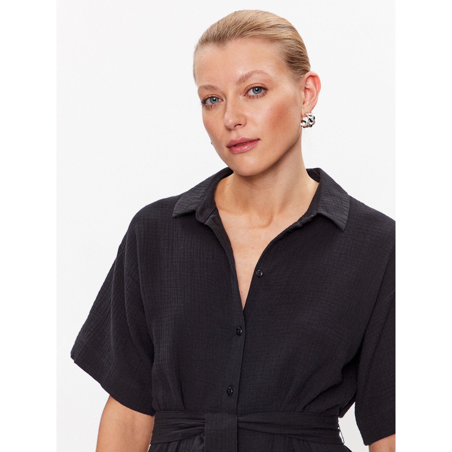 Vero Moda Košilové šaty Natali 10283129 Černá Regular Fit - Pepit.cz