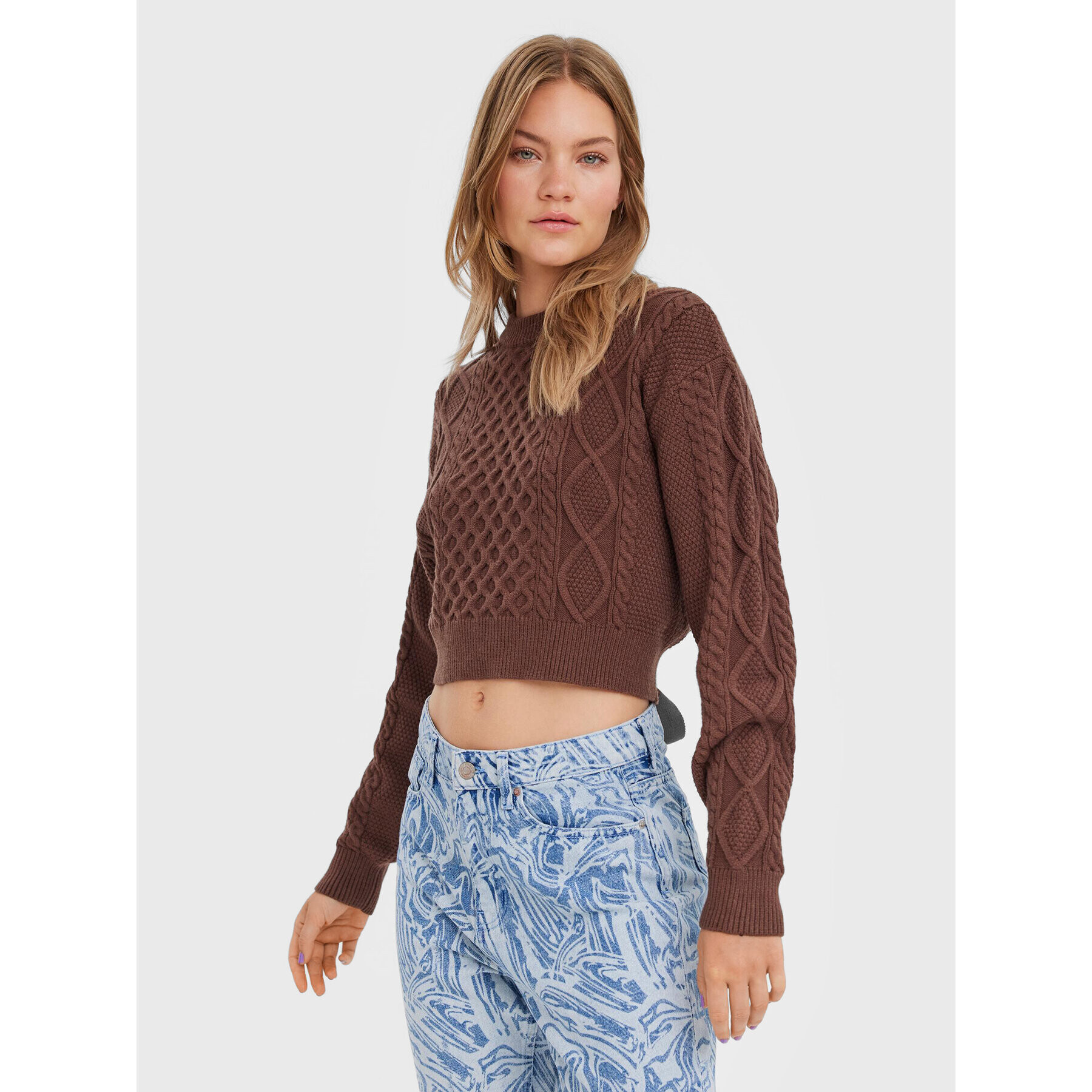 Vero Moda Svetr Ayla 10274866 Hnědá Relaxed Fit - Pepit.cz