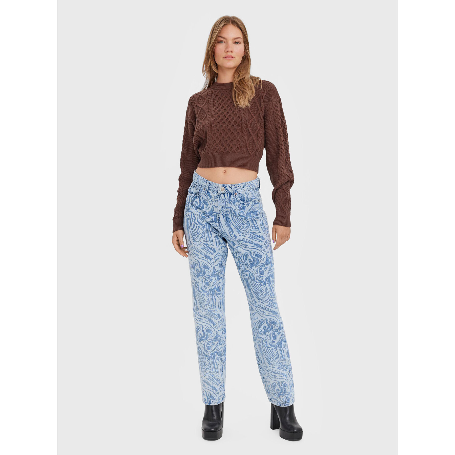 Vero Moda Svetr Ayla 10274866 Hnědá Relaxed Fit - Pepit.cz