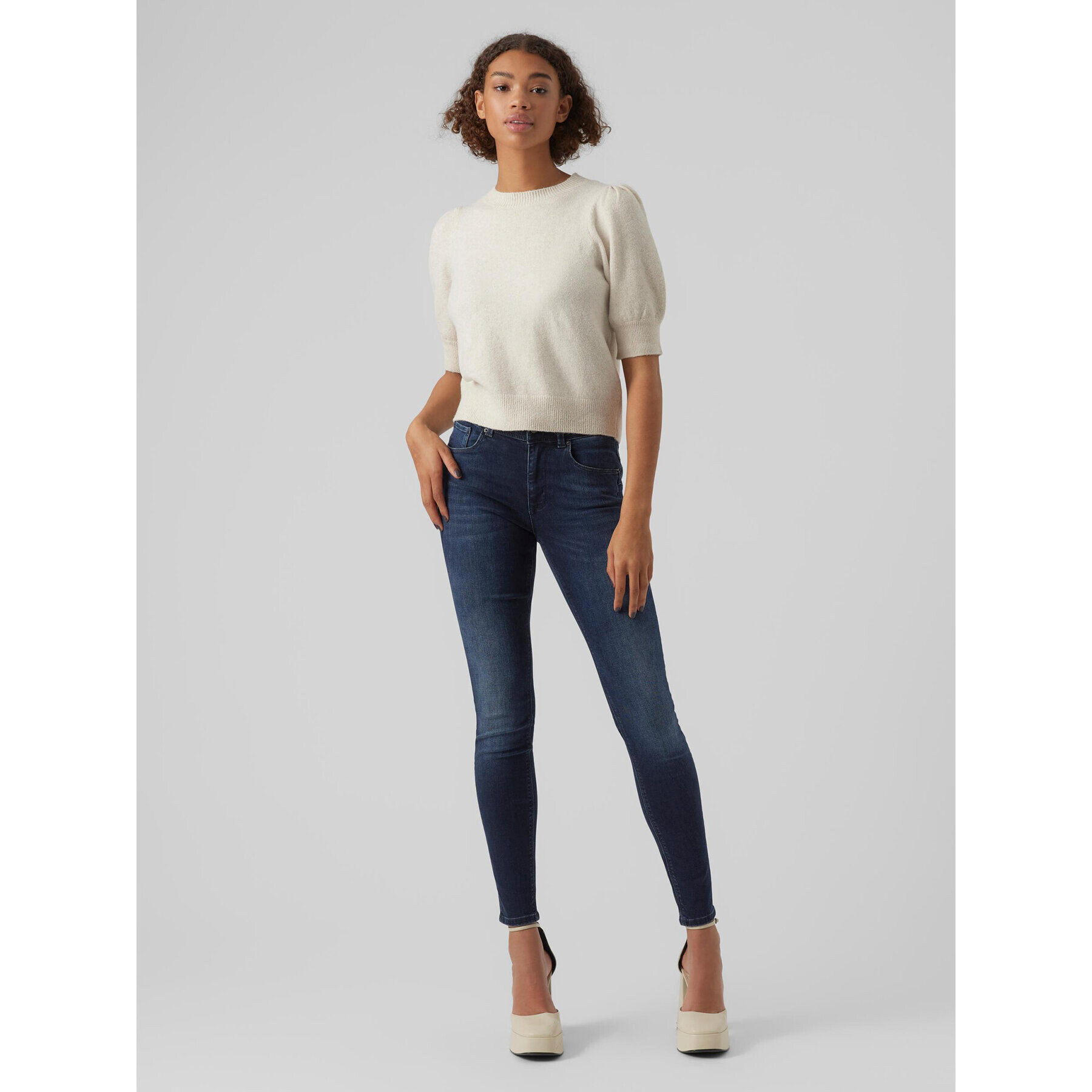 Vero Moda Svetr Doffy 10278313 Écru Regular Fit - Pepit.cz