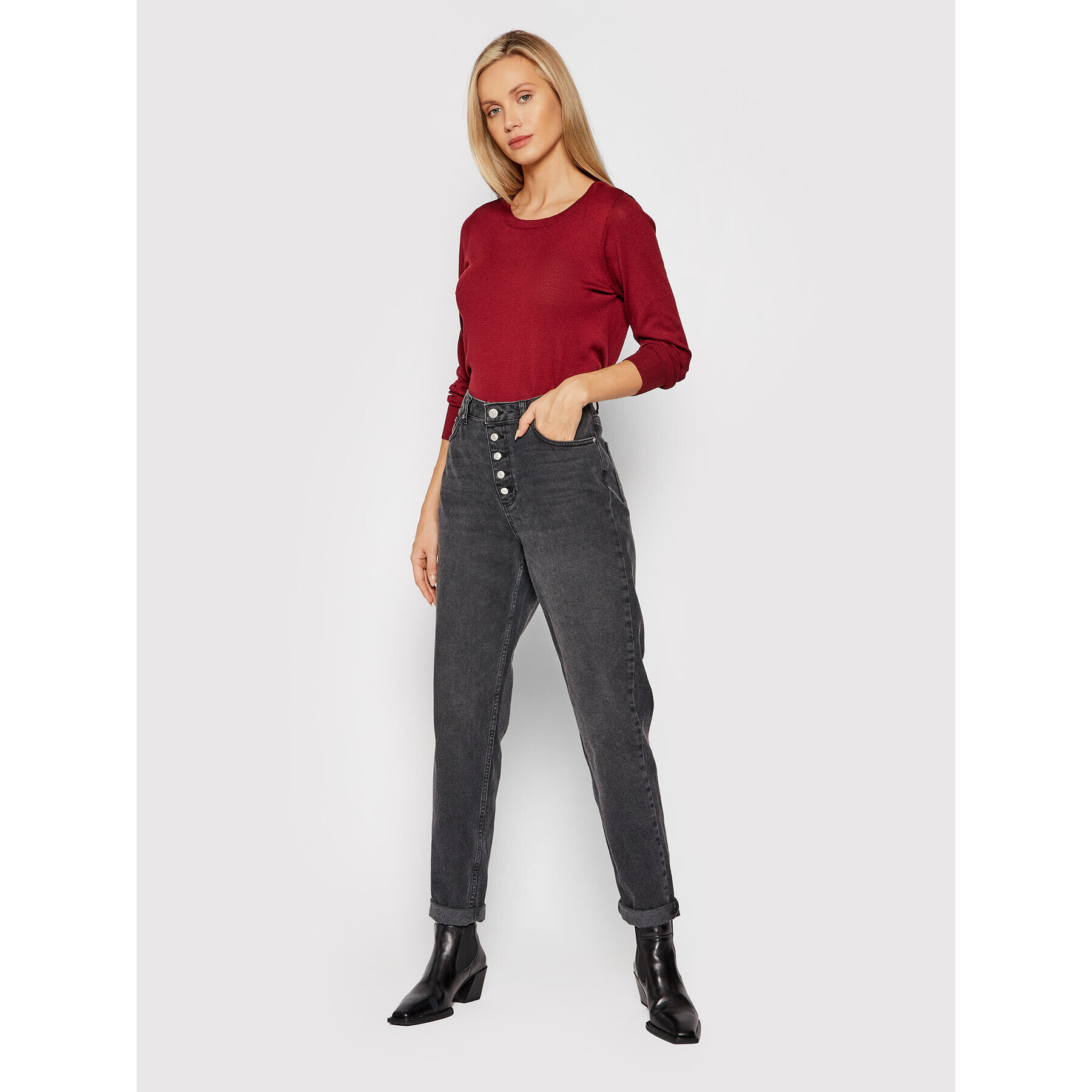 Vero Moda Svetr Felicity 10231475 Bordó Regular Fit - Pepit.cz