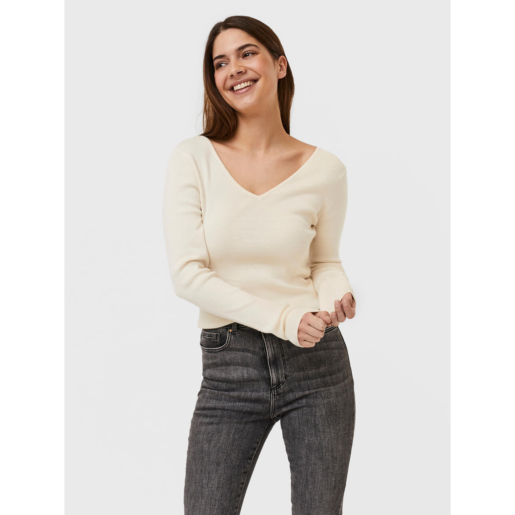 Vero Moda Svetr Gold 10257154 Béžová Slim Fit - Pepit.cz