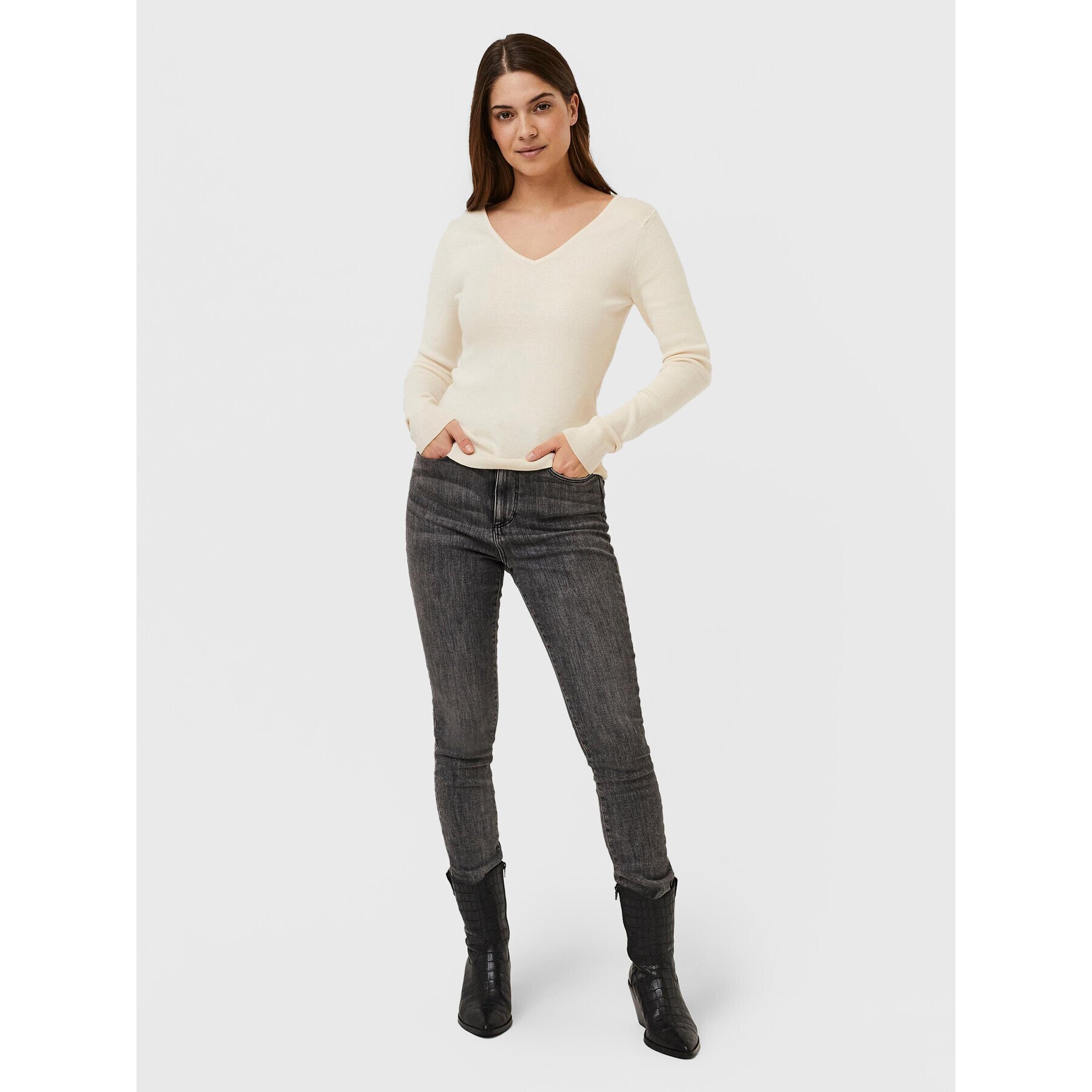 Vero Moda Svetr Gold 10257154 Béžová Slim Fit - Pepit.cz