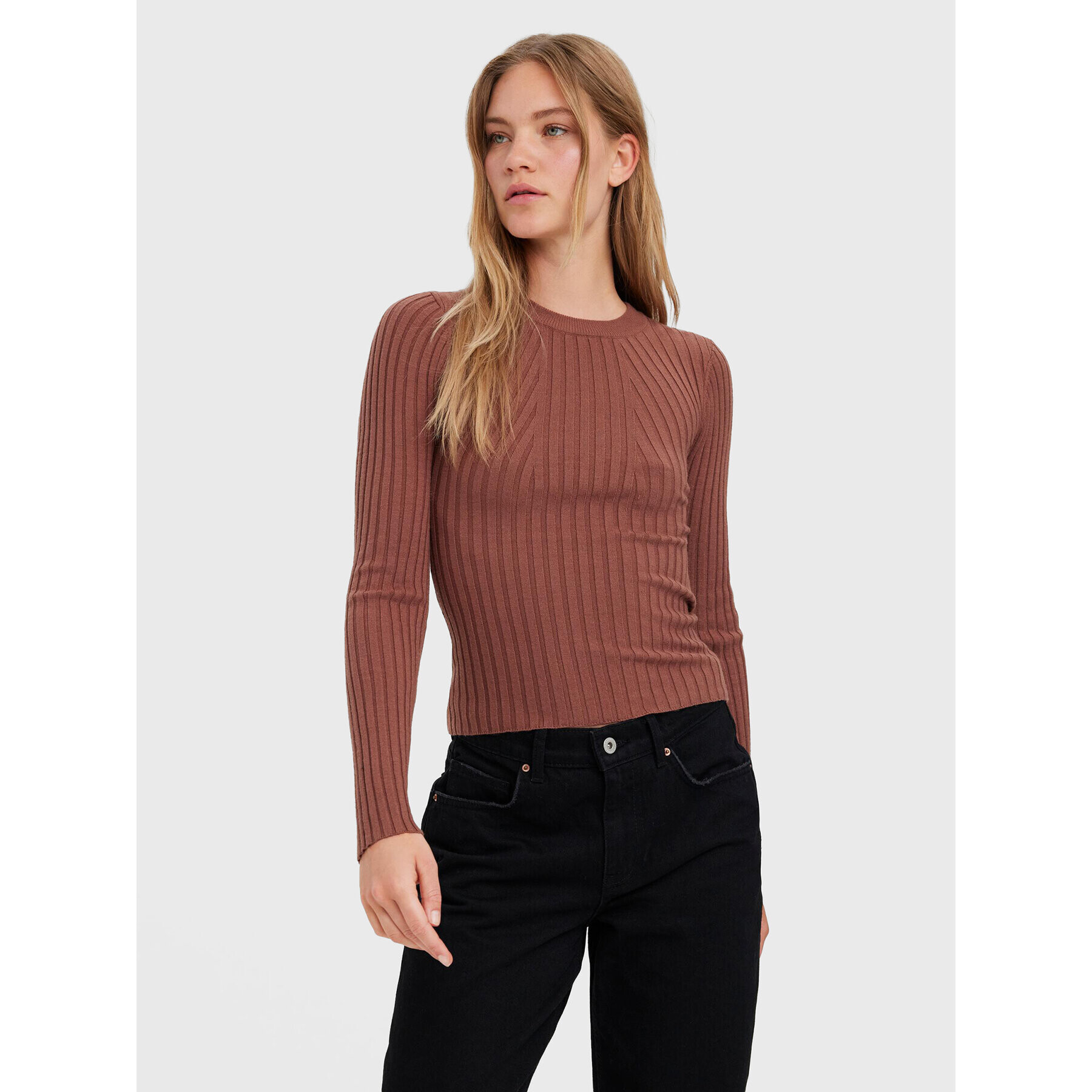 Vero Moda Svetr Kiki 10257763 Hnědá Slim Fit - Pepit.cz