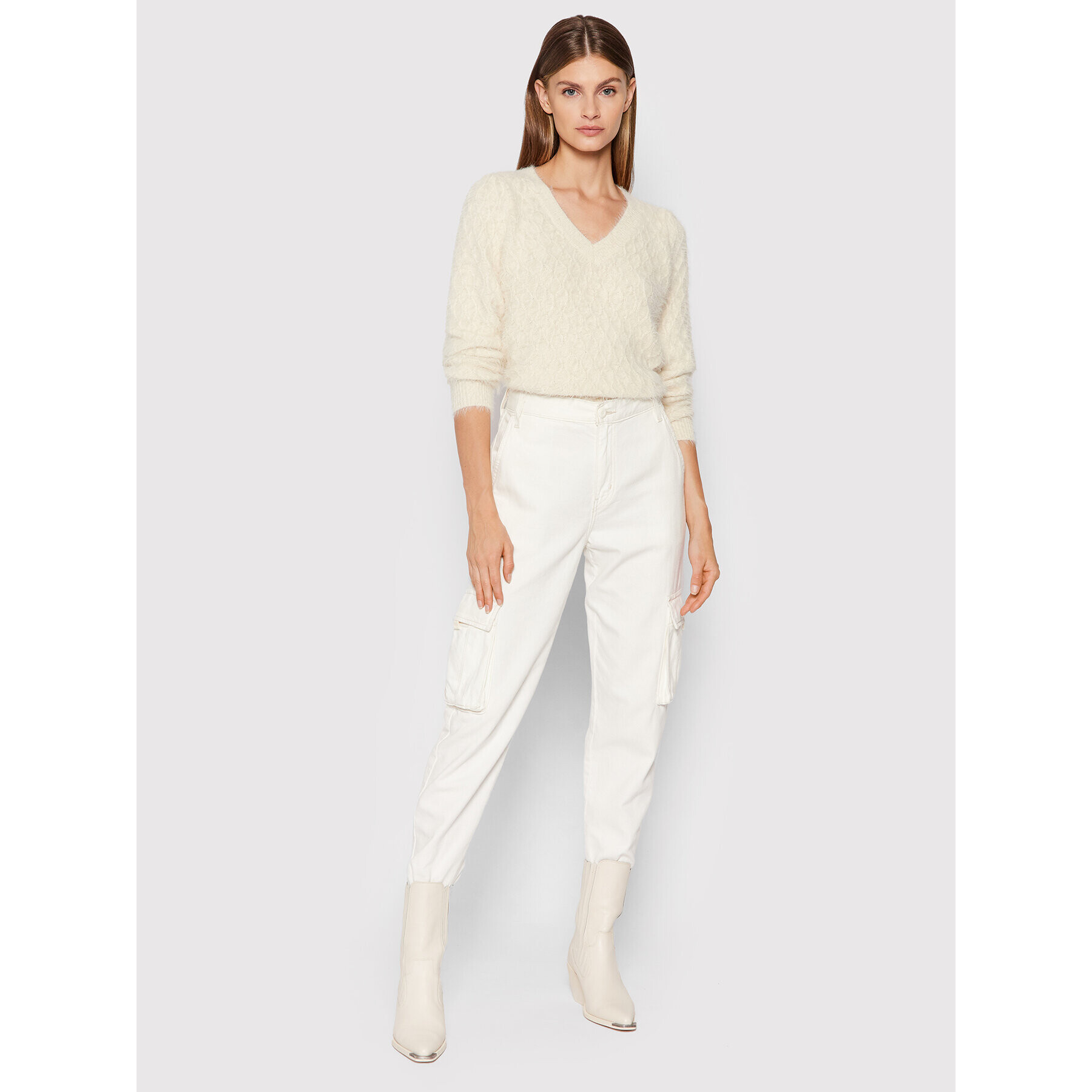 Vero Moda Svetr Poilu 10248753 Bílá Regular Fit - Pepit.cz