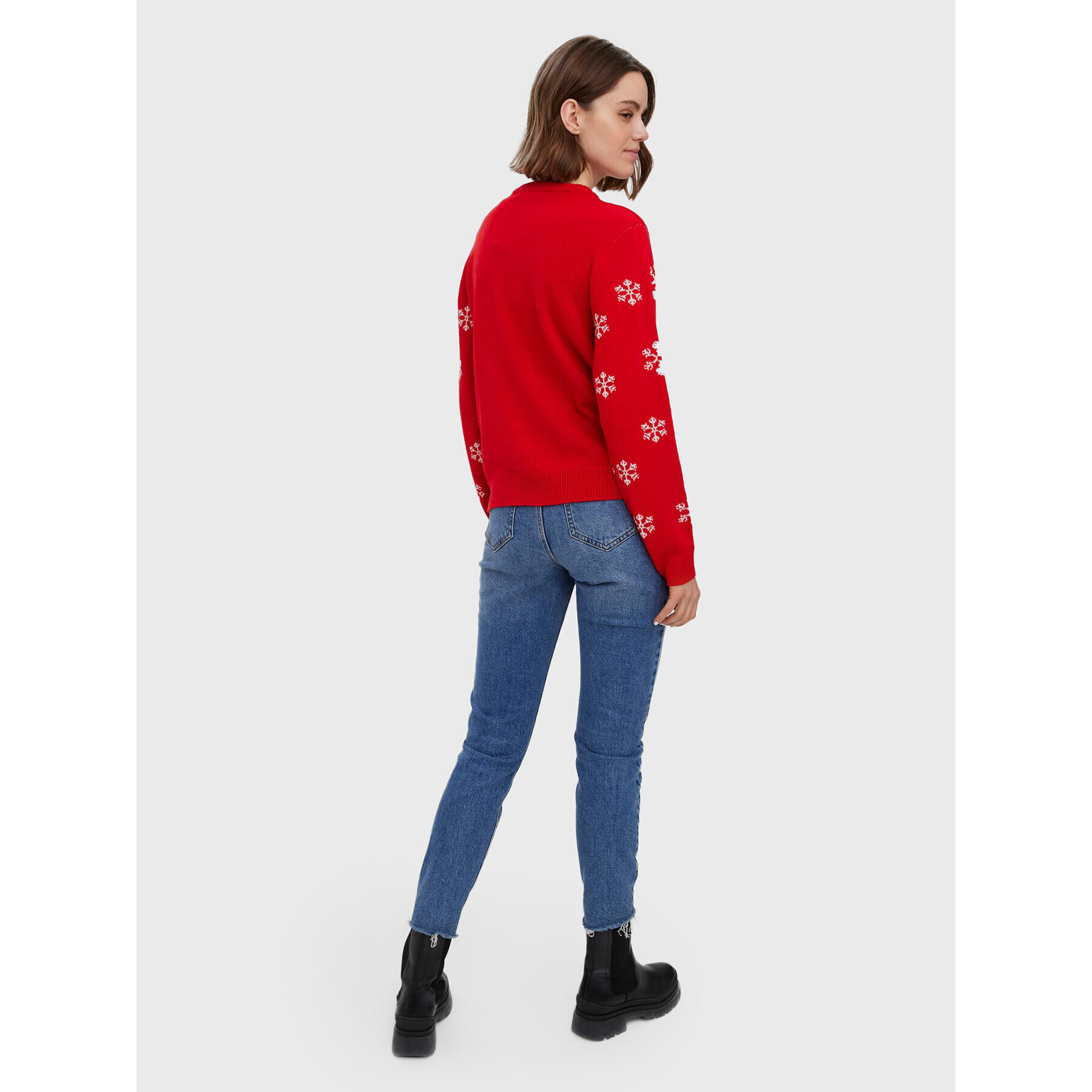 Vero Moda Svetr Snowman 10272448 Červená Regular Fit - Pepit.cz