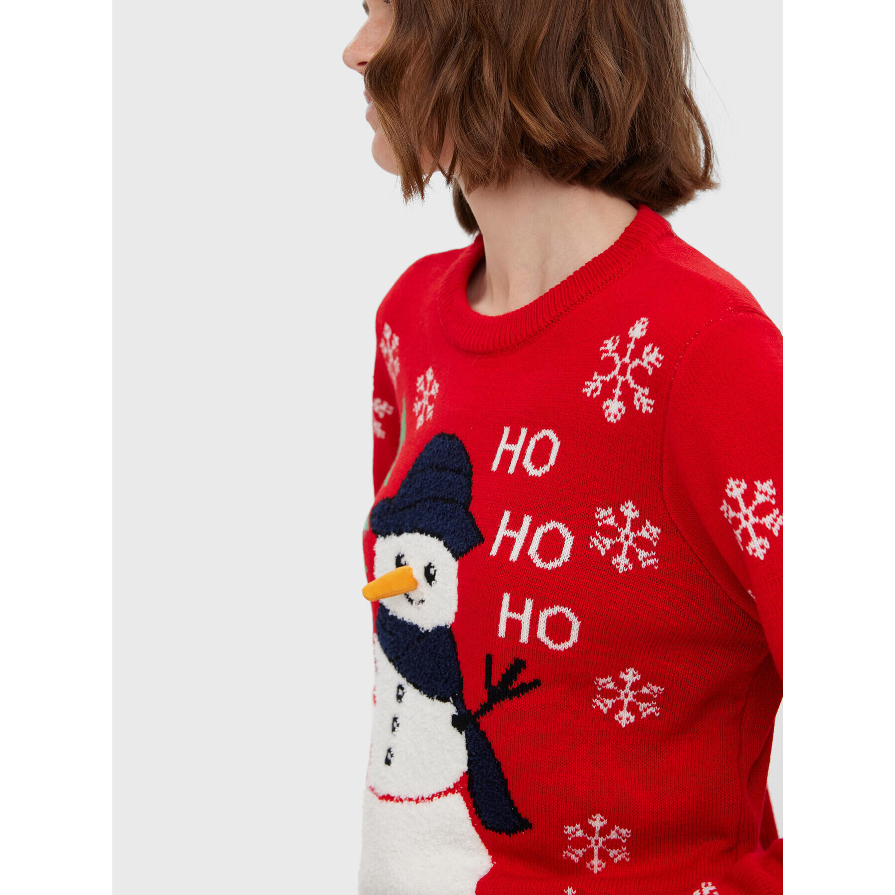 Vero Moda Svetr Snowman 10272448 Červená Regular Fit - Pepit.cz