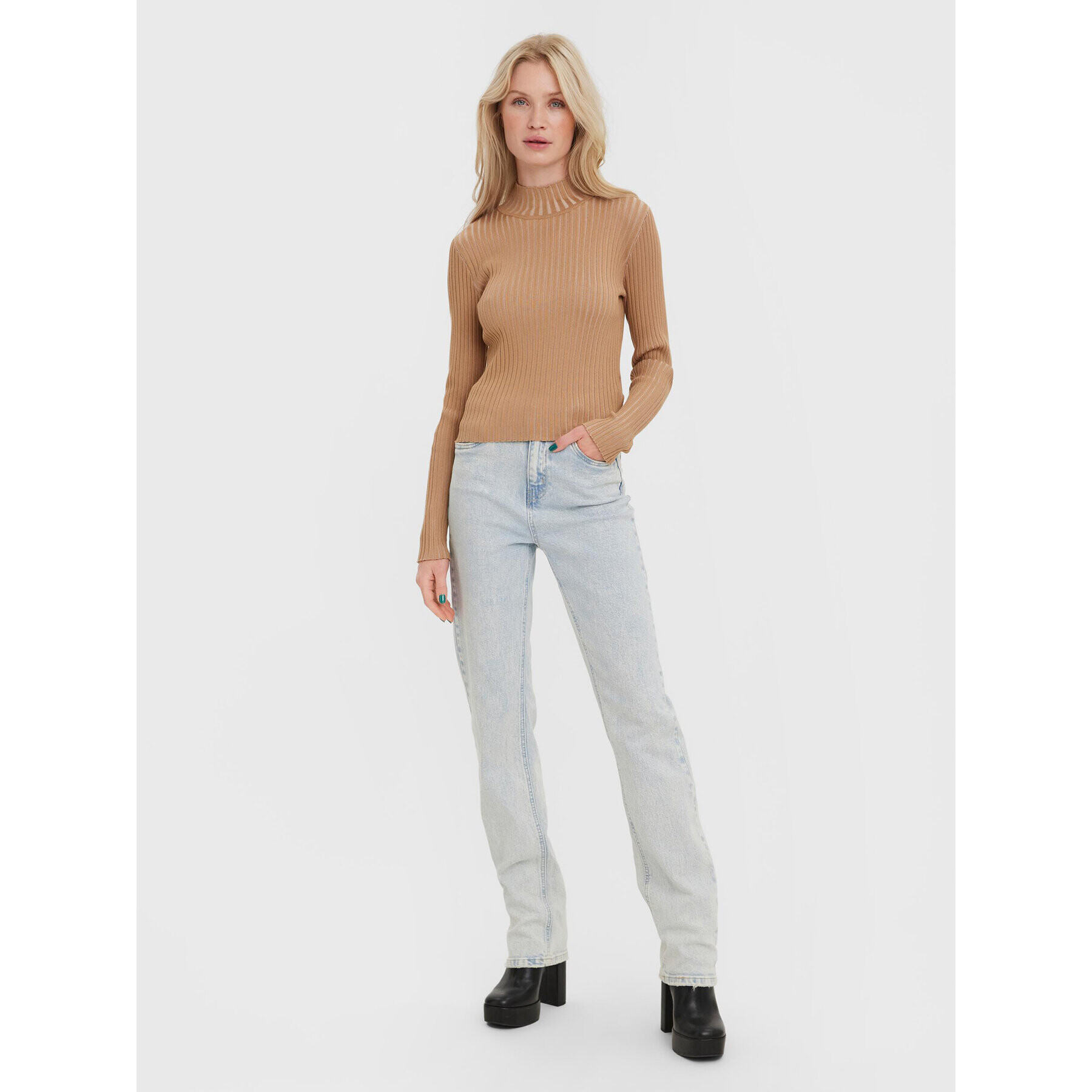 Vero Moda Svetr Willow 10271000 Béžová Slim Fit - Pepit.cz