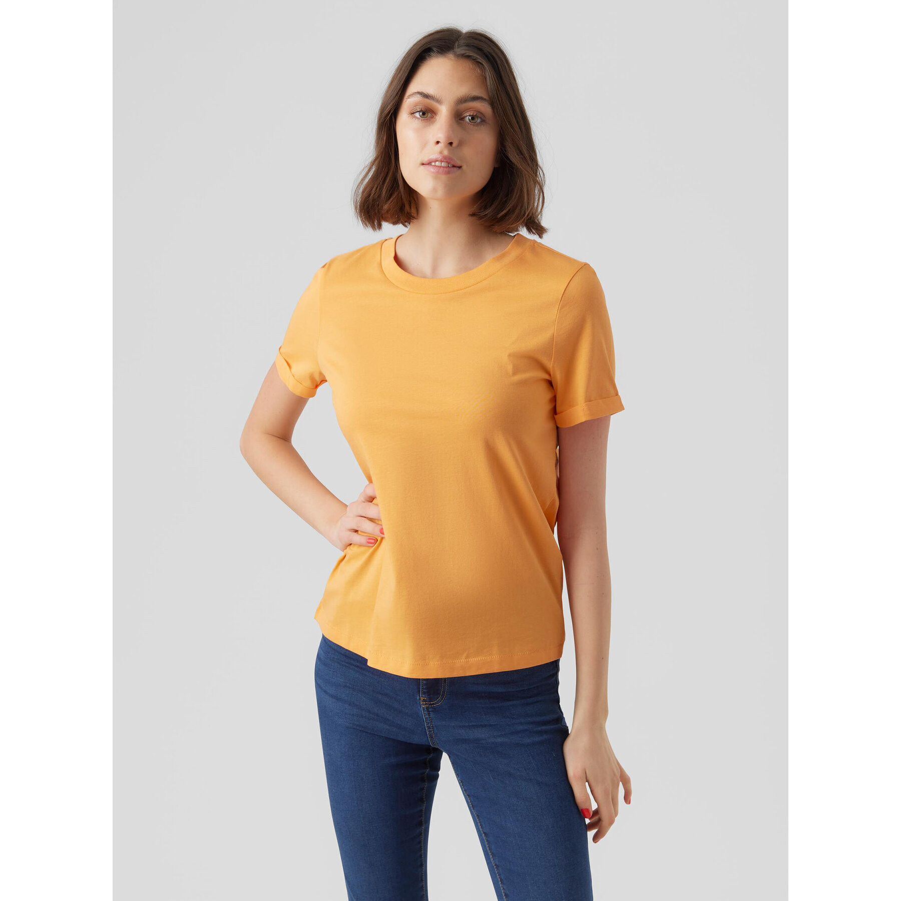 Vero Moda T-Shirt Paula 10243889 Oranžová Regular Fit - Pepit.cz