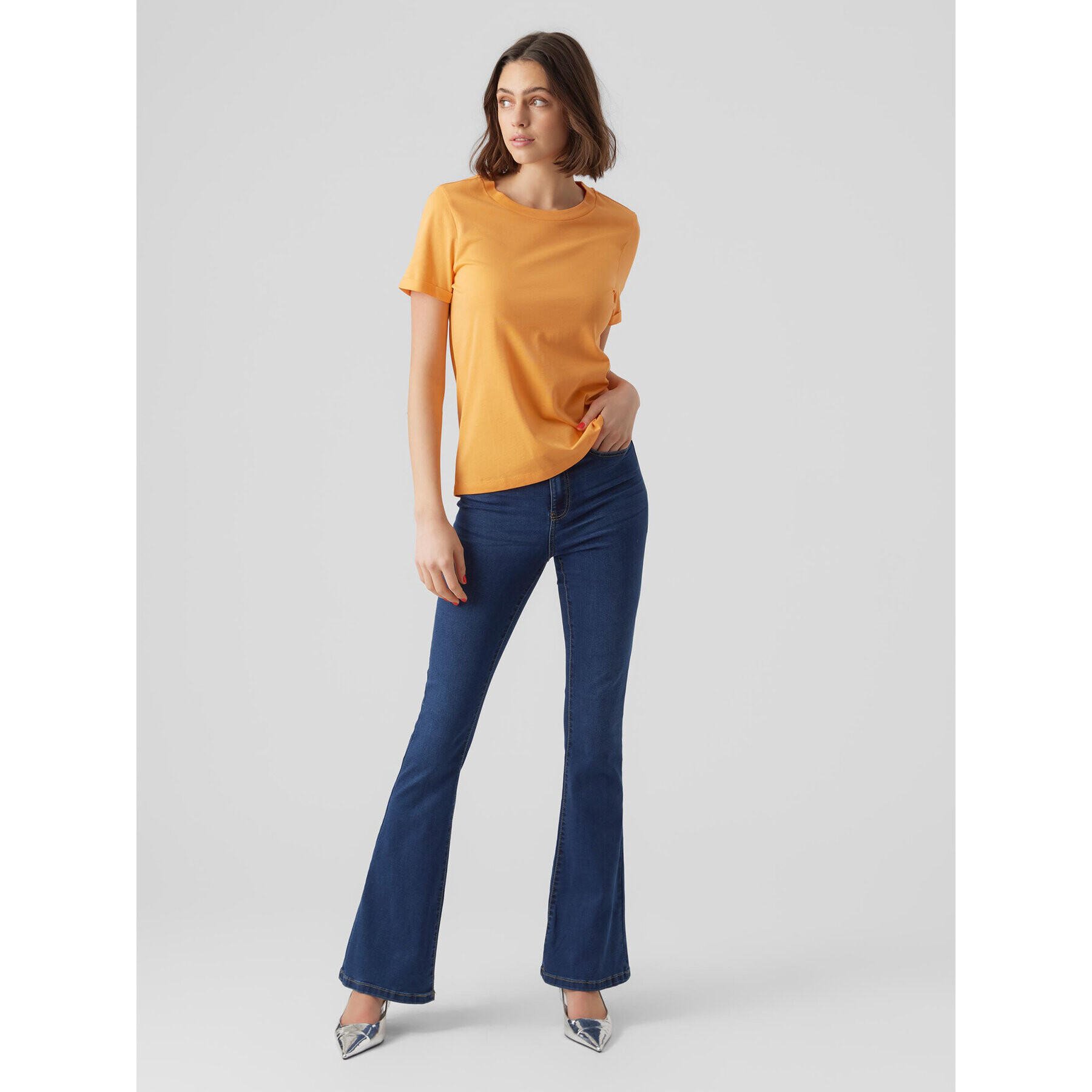 Vero Moda T-Shirt Paula 10243889 Oranžová Regular Fit - Pepit.cz