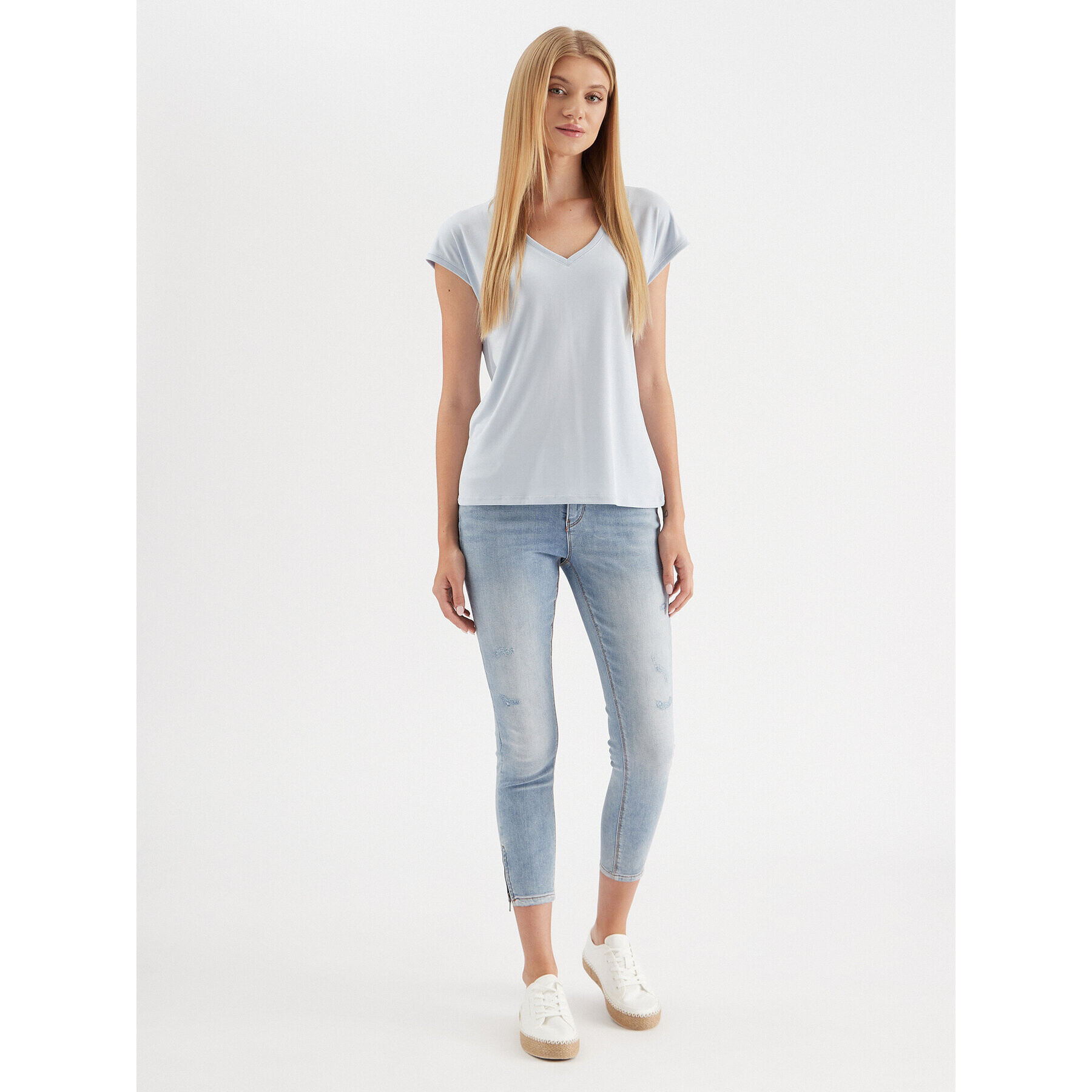 Vero Moda T-Shirt Filli 10247666 Modrá Regular Fit - Pepit.cz