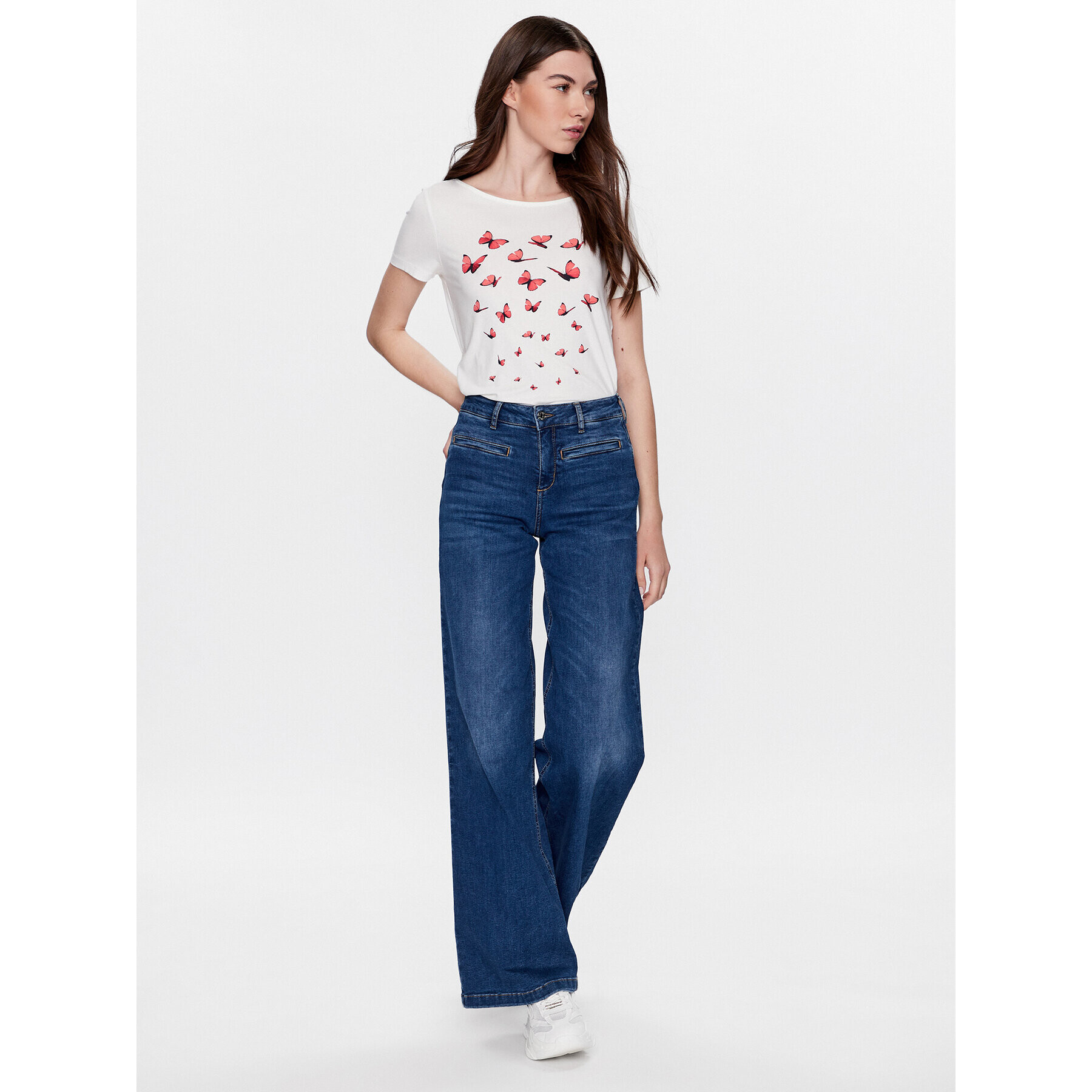 Vero Moda T-Shirt Siv 10282877 Bílá Regular Fit - Pepit.cz