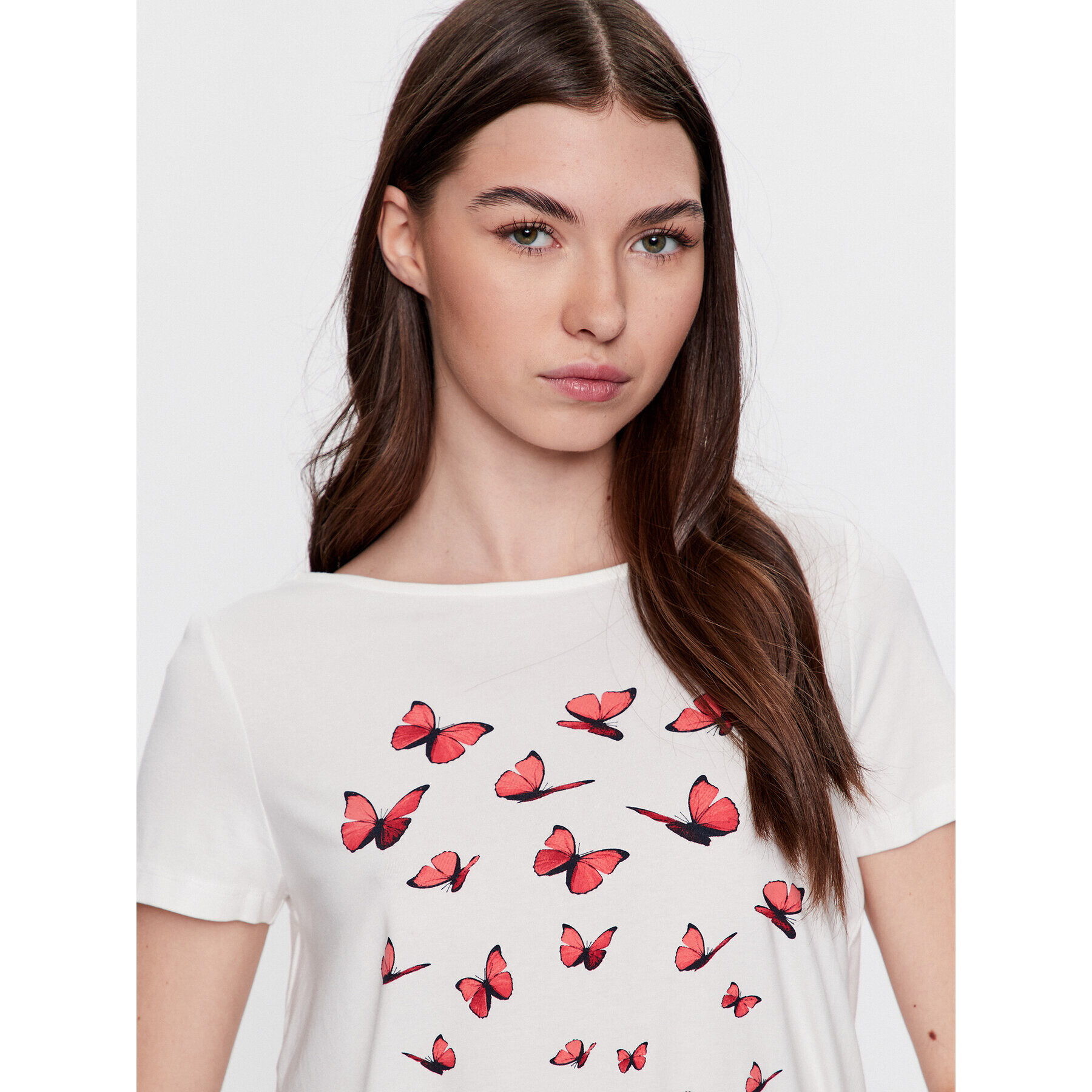 Vero Moda T-Shirt Siv 10282877 Bílá Regular Fit - Pepit.cz