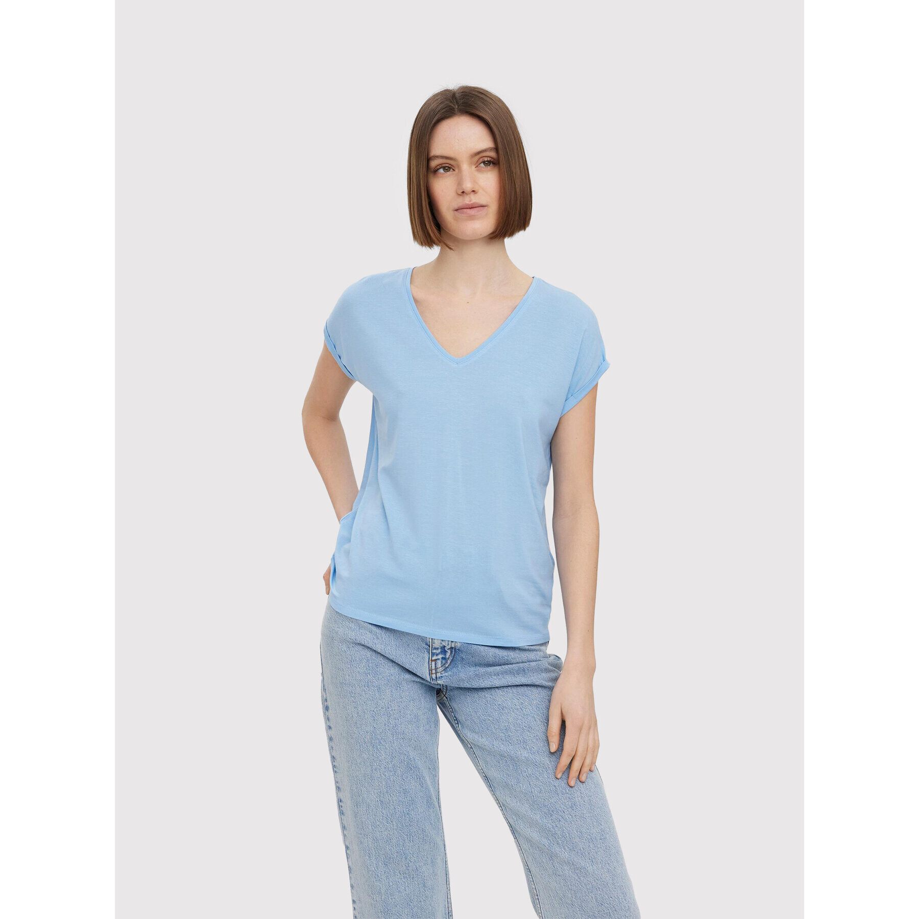 Vero Moda T-Shirt Ava 10231343 Modrá Regular Fit - Pepit.cz