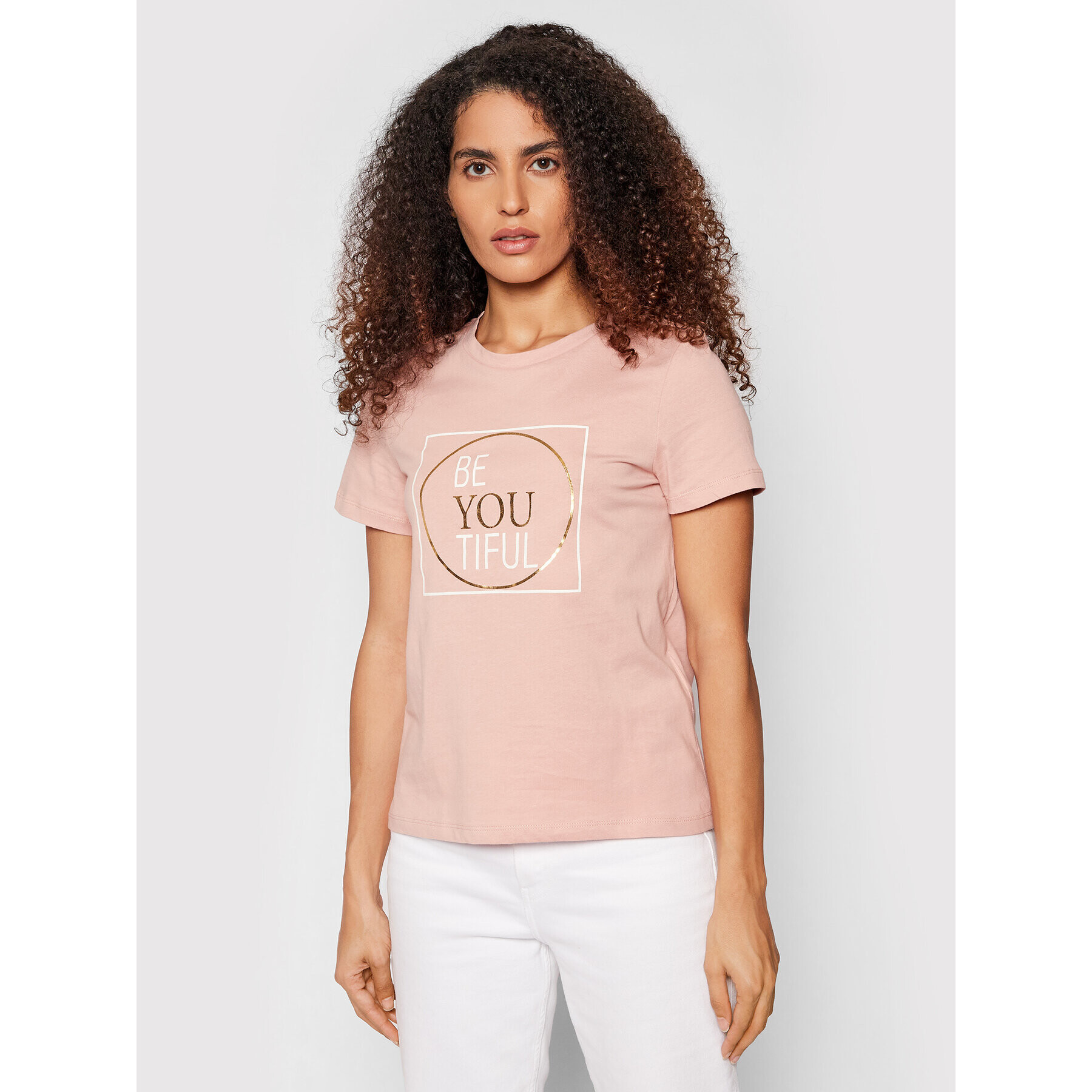 Vero Moda T-Shirt Be You 10262920 Růžová Regular Fit - Pepit.cz