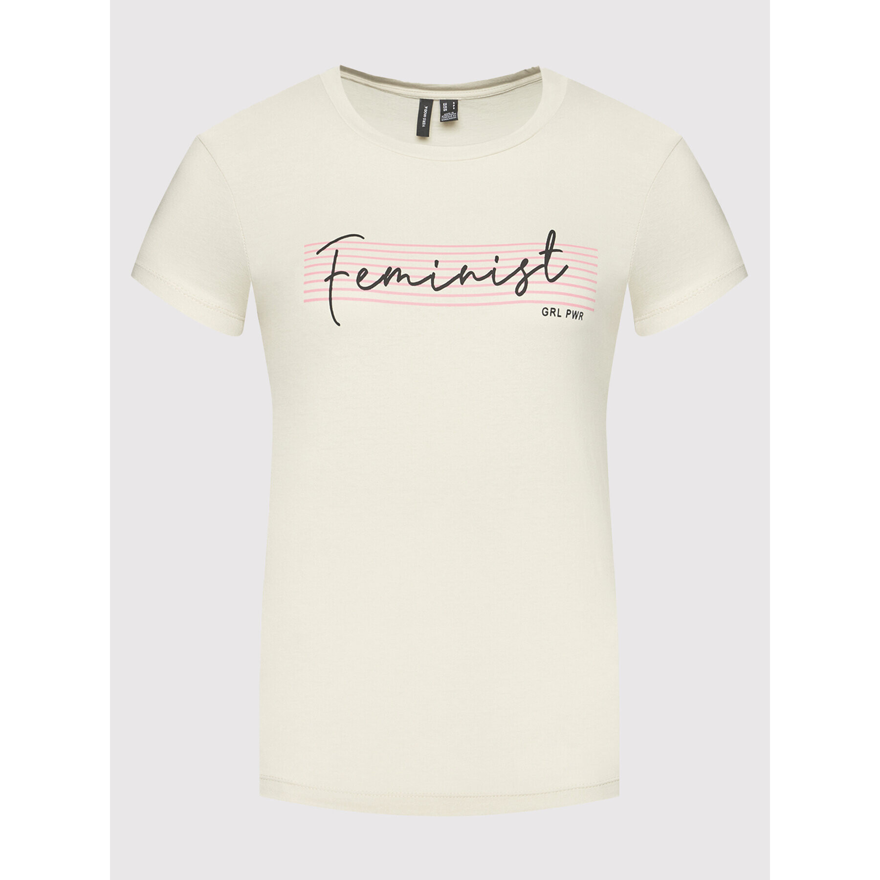 Vero Moda T-Shirt Feminist 10262918 Béžová Regular Fit - Pepit.cz