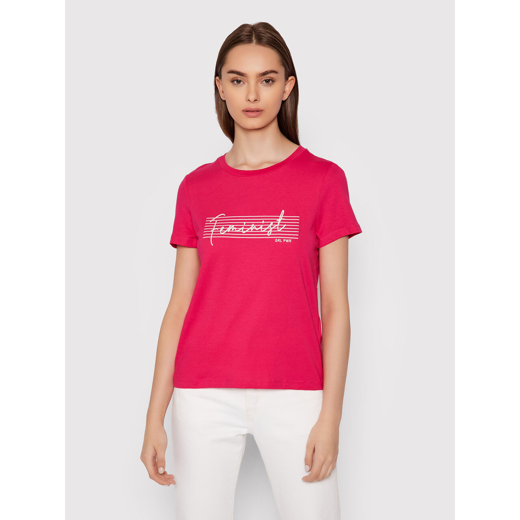 Vero Moda T-Shirt Feminist 10262918 Růžová Regular Fit - Pepit.cz