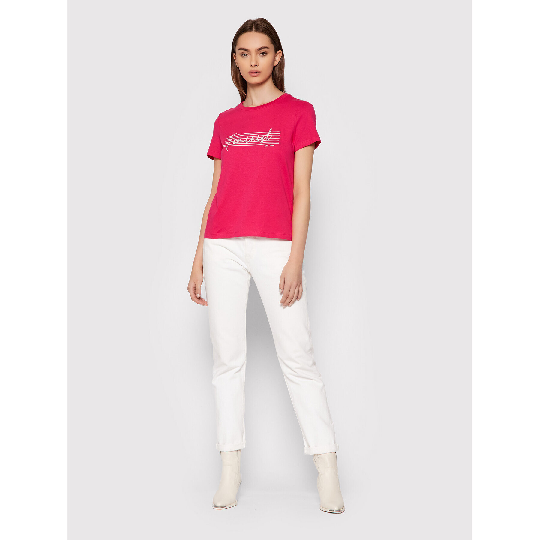 Vero Moda T-Shirt Feminist 10262918 Růžová Regular Fit - Pepit.cz