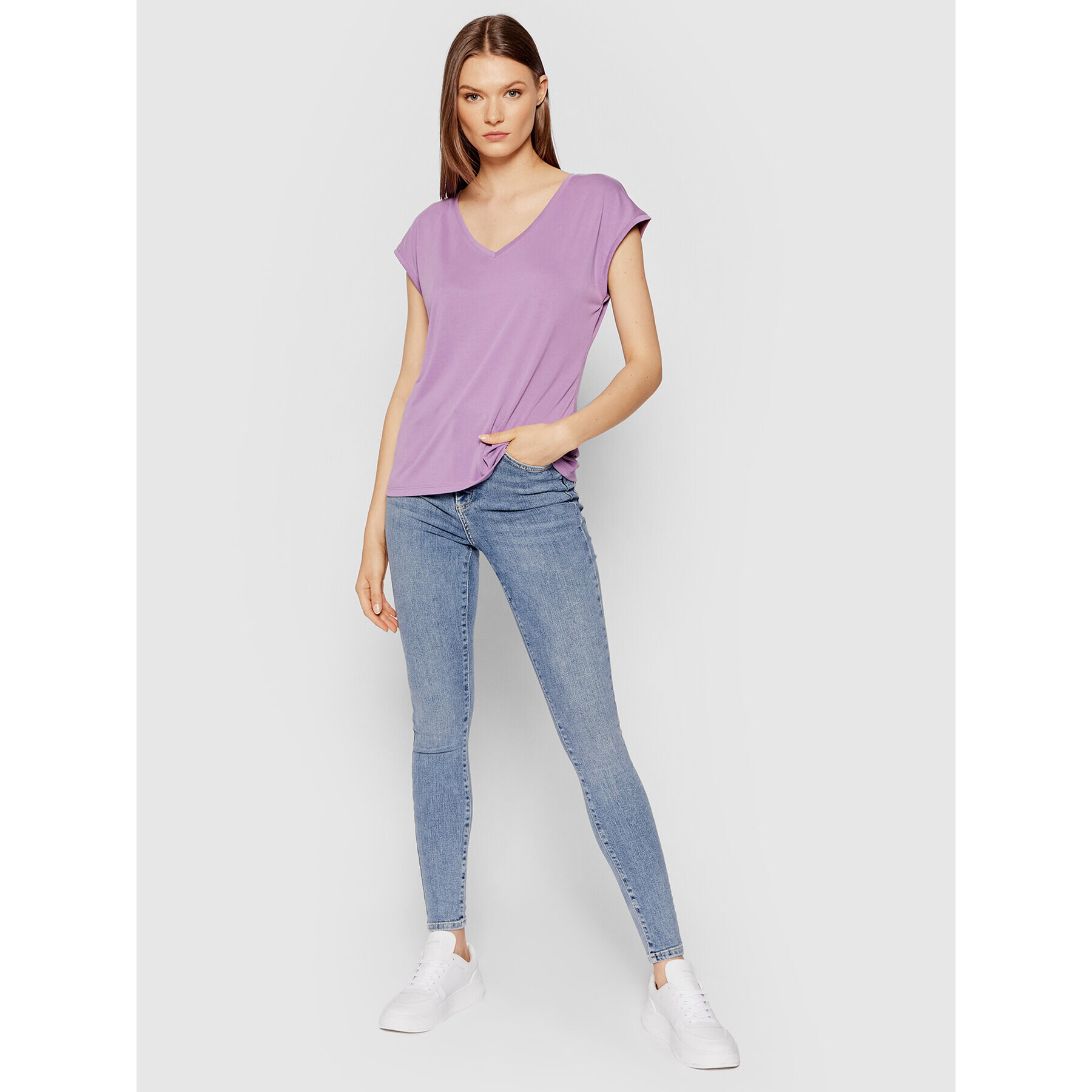 Vero Moda T-Shirt Filli 10246928 Fialová Regular Fit - Pepit.cz