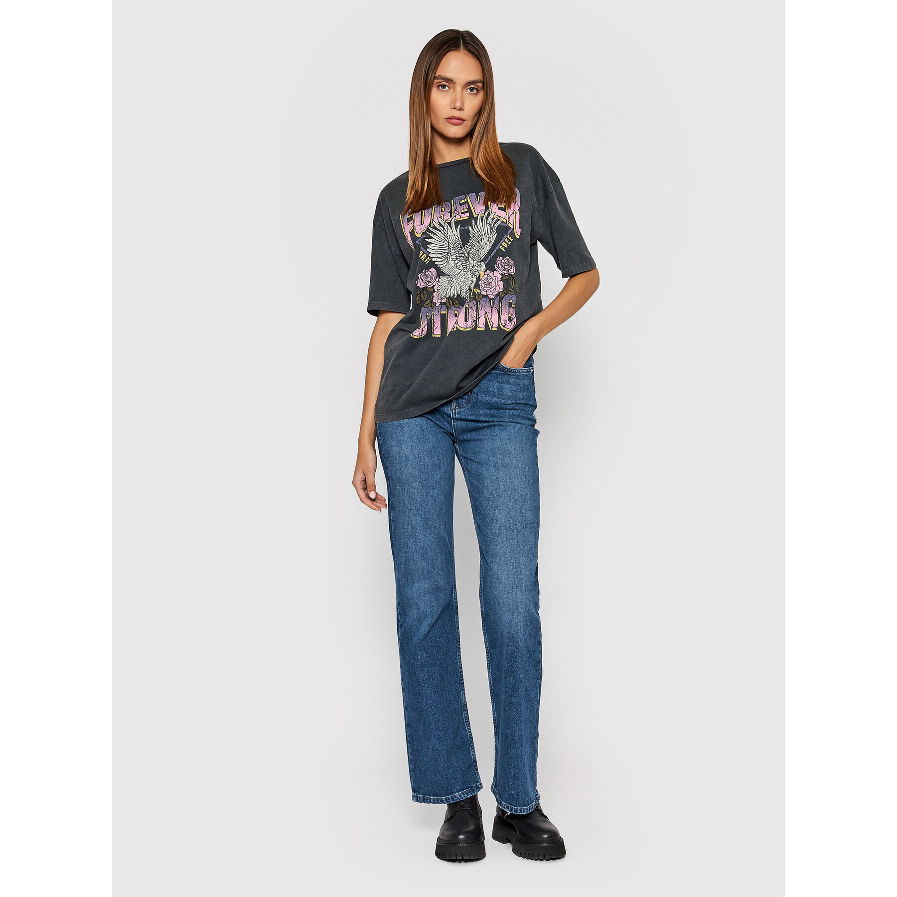 Vero Moda T-Shirt Forever 10232956 Šedá Oversize - Pepit.cz