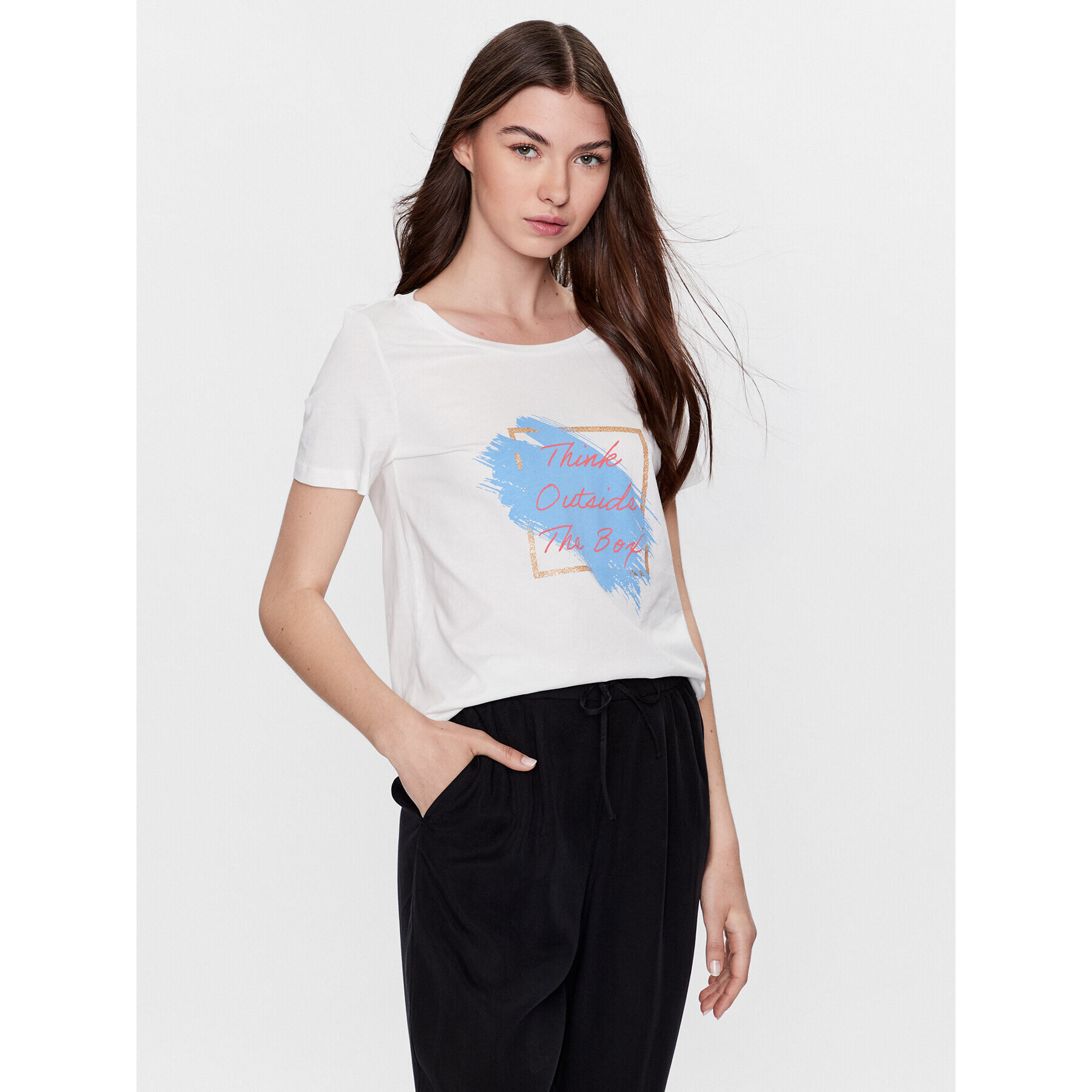 Vero Moda T-Shirt Pamala 10284321 Bílá Regular Fit - Pepit.cz