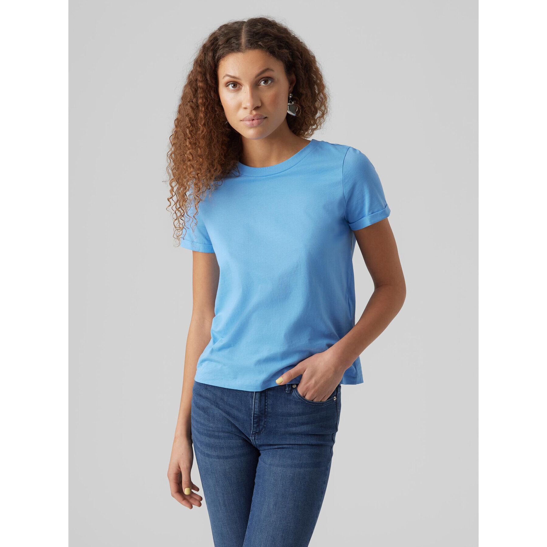 Vero Moda T-Shirt Paula 10243889 Modrá Regular Fit - Pepit.cz