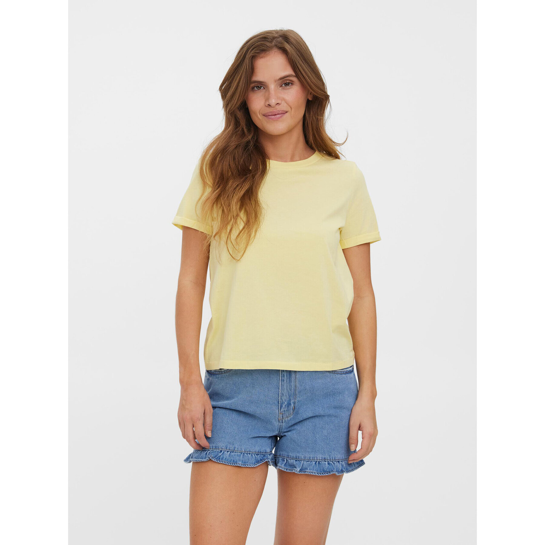 Vero Moda T-Shirt Paula 10243889 Žlutá Regular Fit - Pepit.cz