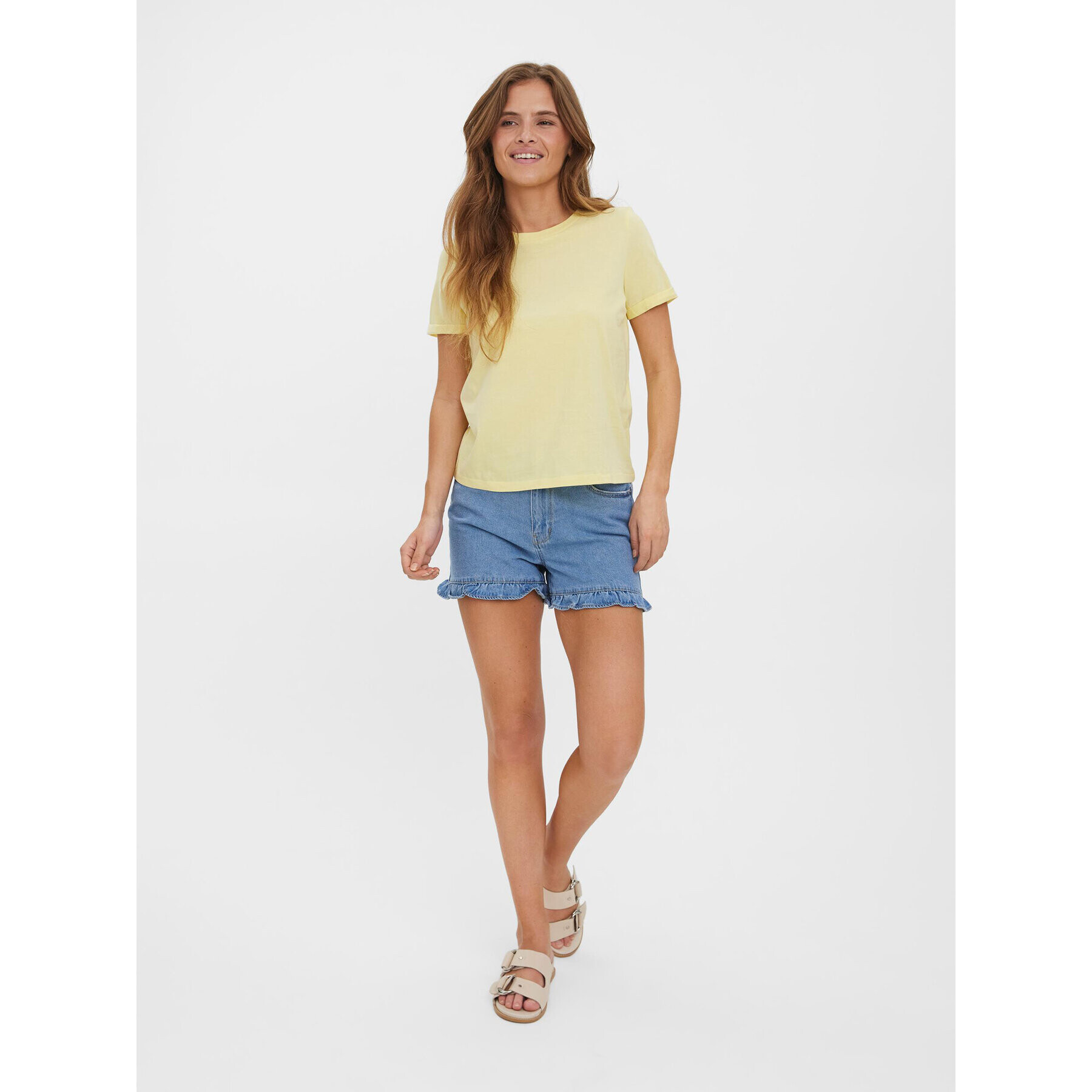 Vero Moda T-Shirt Paula 10243889 Žlutá Regular Fit - Pepit.cz