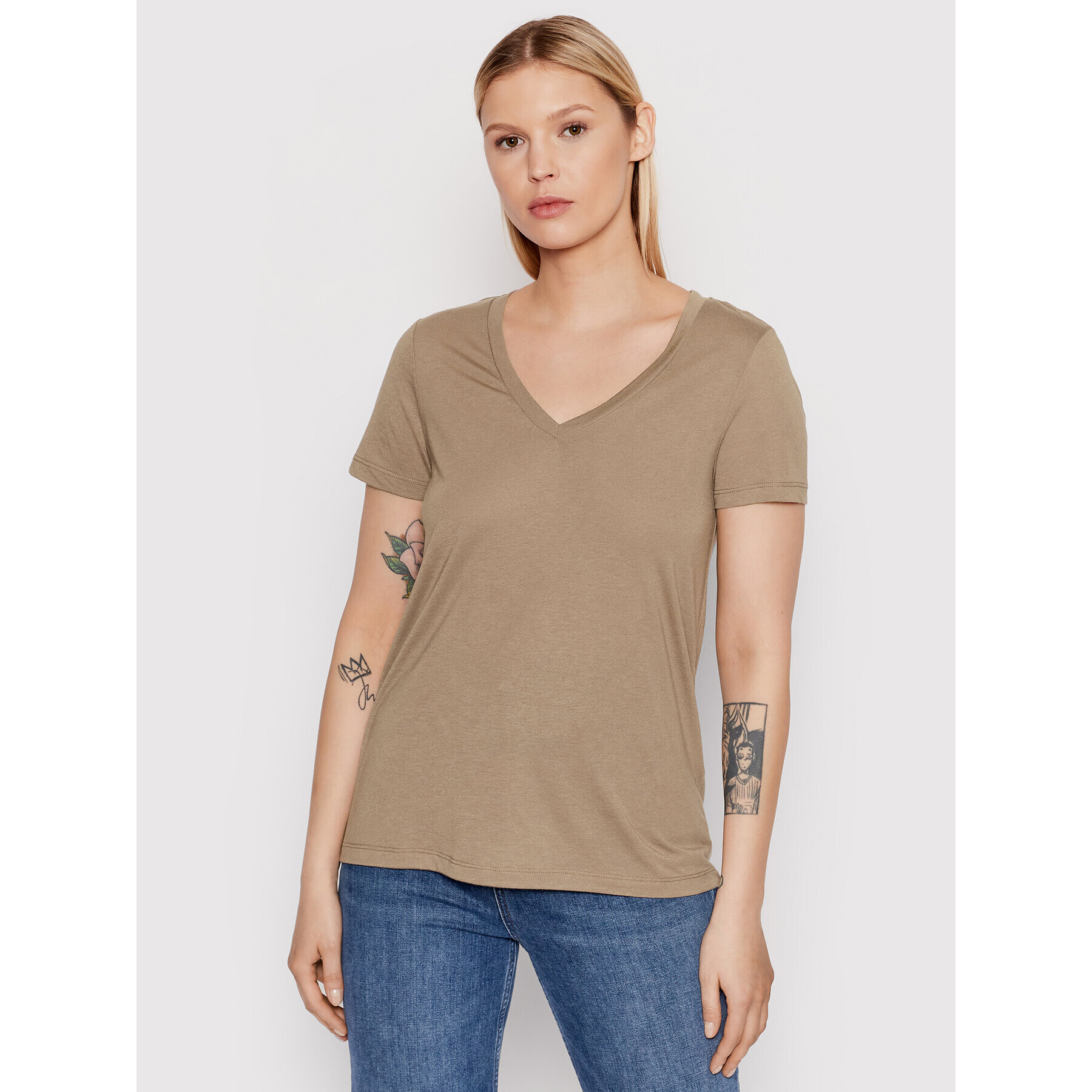 Vero Moda T-Shirt Spicy 10260455 Hnědá Relaxed Fit - Pepit.cz