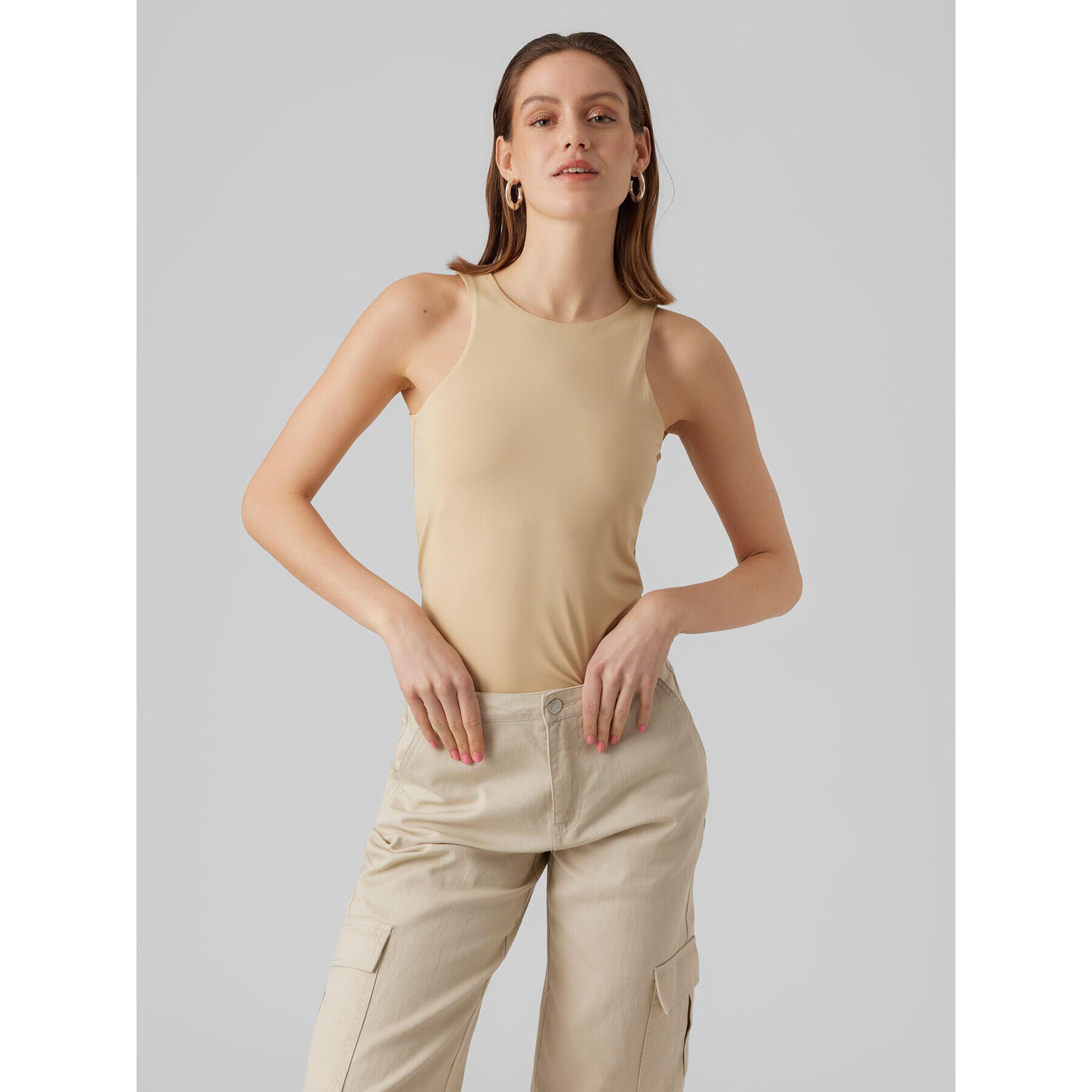 Vero Moda Top Bianca 10279787 Béžová Standard Fit - Pepit.cz