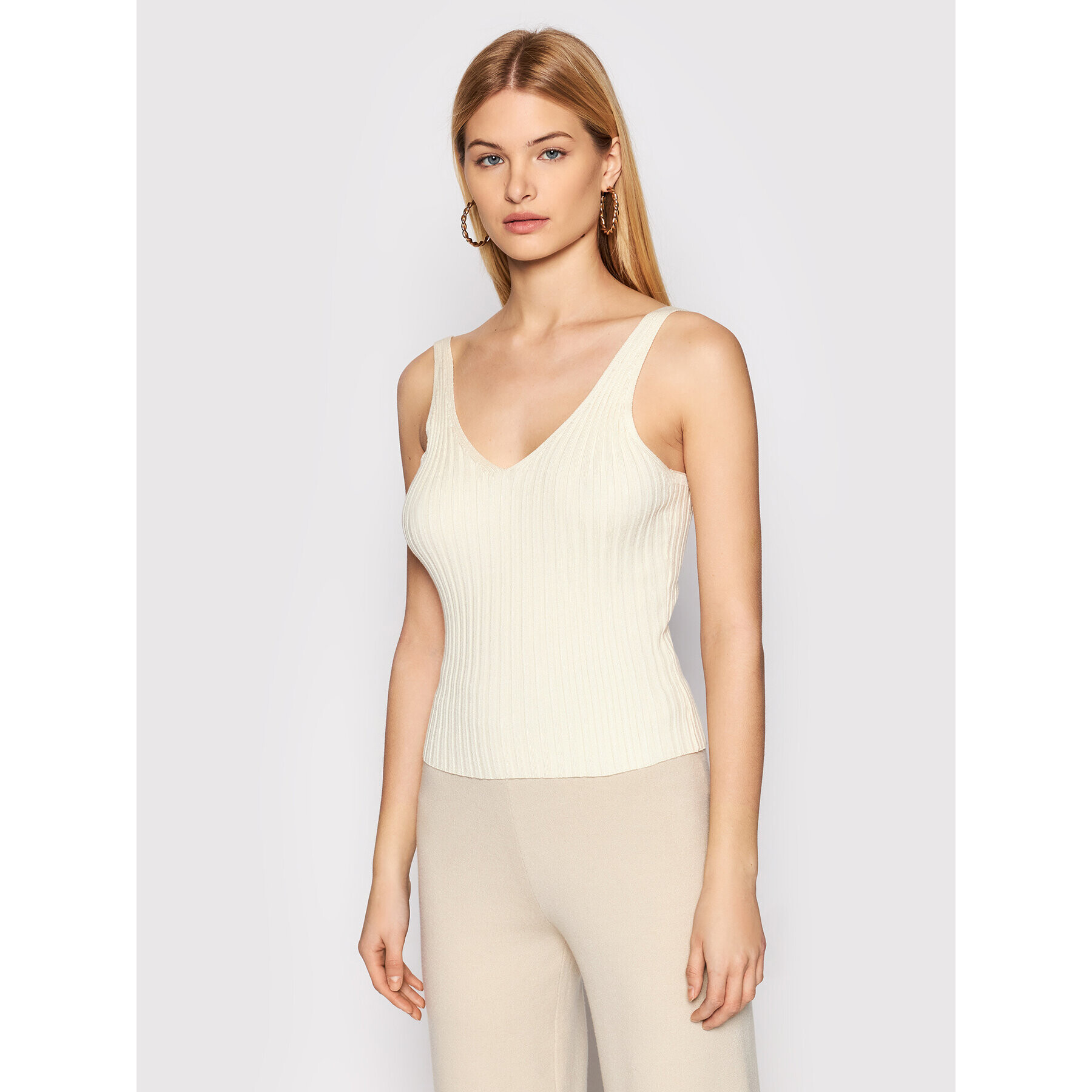 Vero Moda Top Sarah 10257394 Écru Slim Fit - Pepit.cz