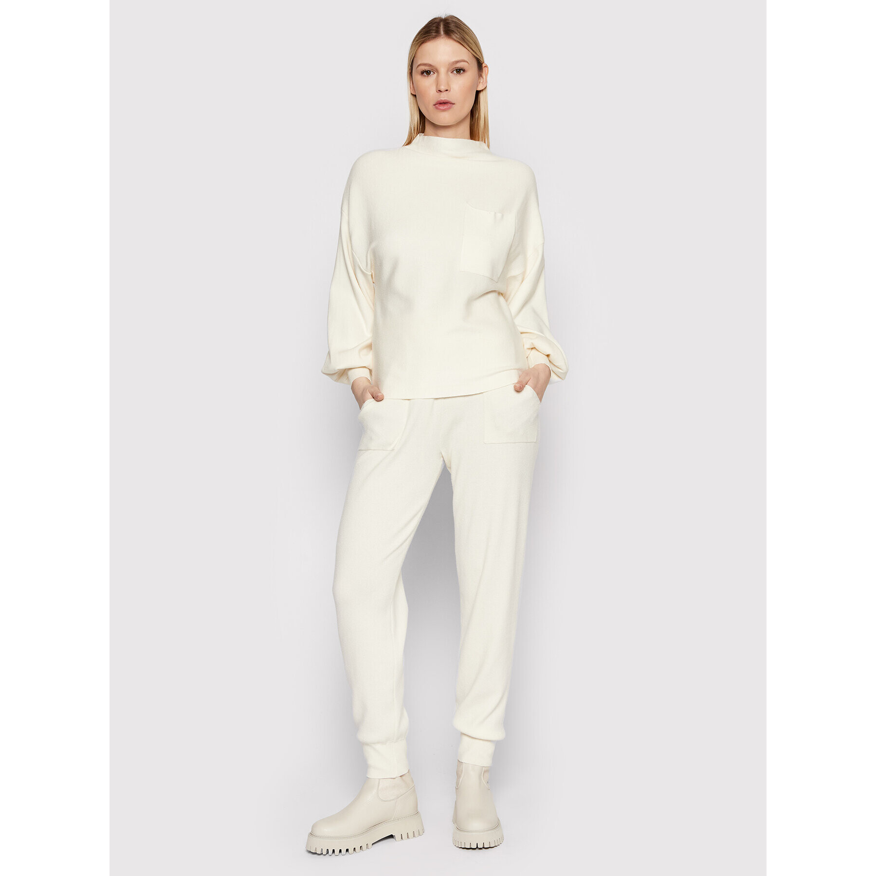 Vero Moda Úpletové kalhoty Nancy 10260593 Écru Regular Fit - Pepit.cz