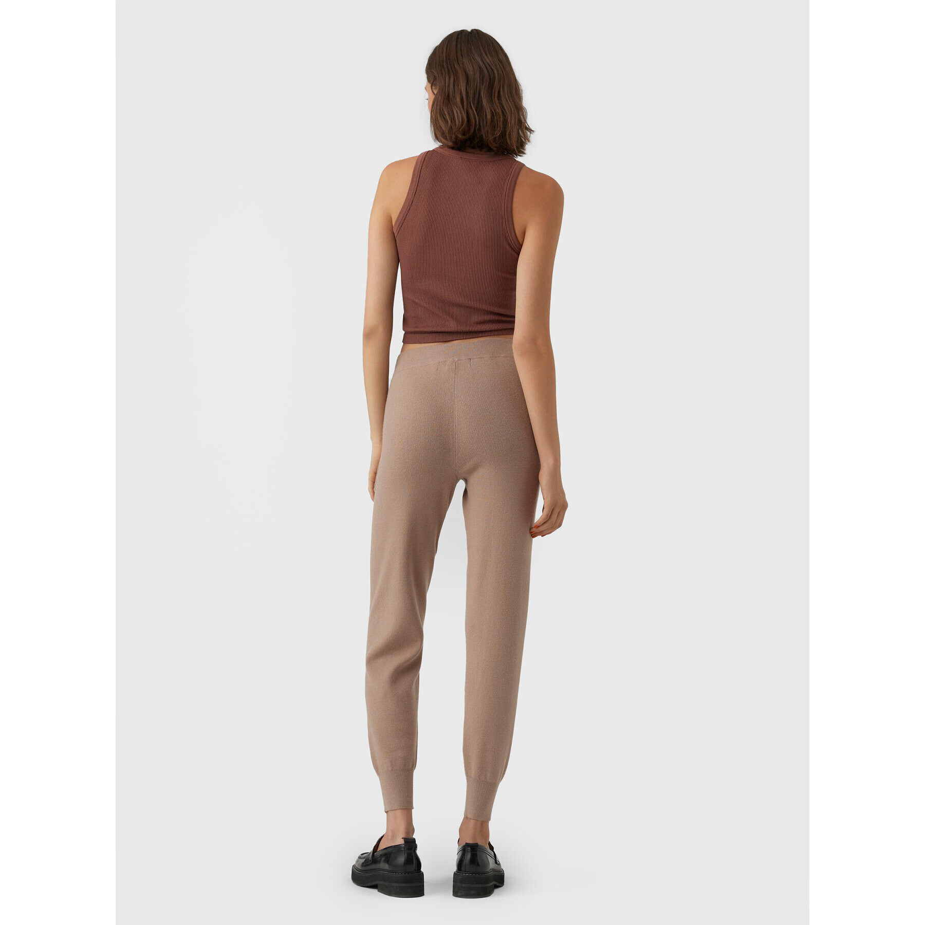 Vero Moda Úpletové kalhoty Nancy 10270495 Béžová Regular Fit - Pepit.cz