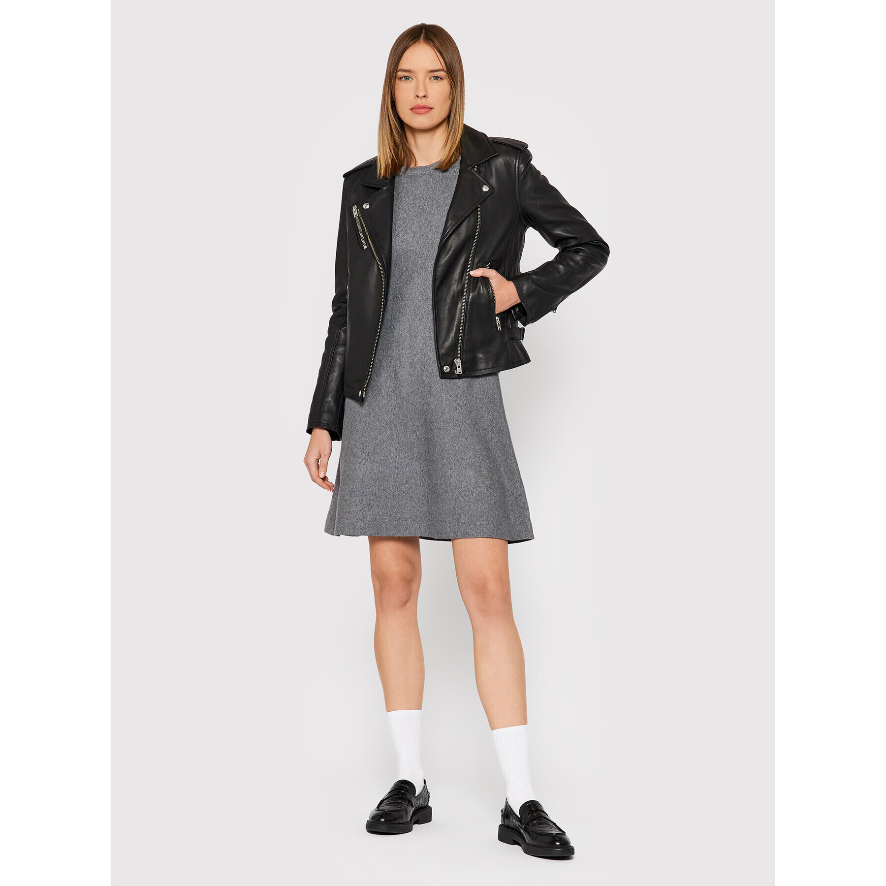 Vero Moda Úpletové šaty Nancy 10206027 Šedá Regular Fit - Pepit.cz