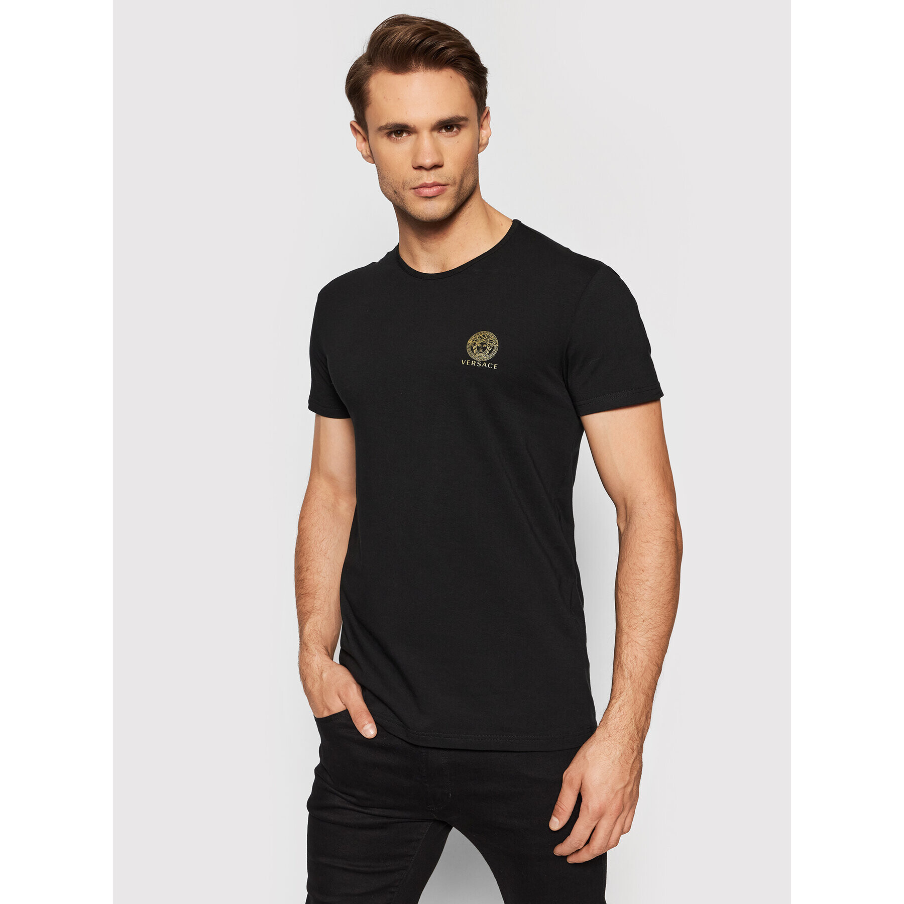 Versace 2-dílná sada T-shirts AU10193 Černá Slim Fit - Pepit.cz