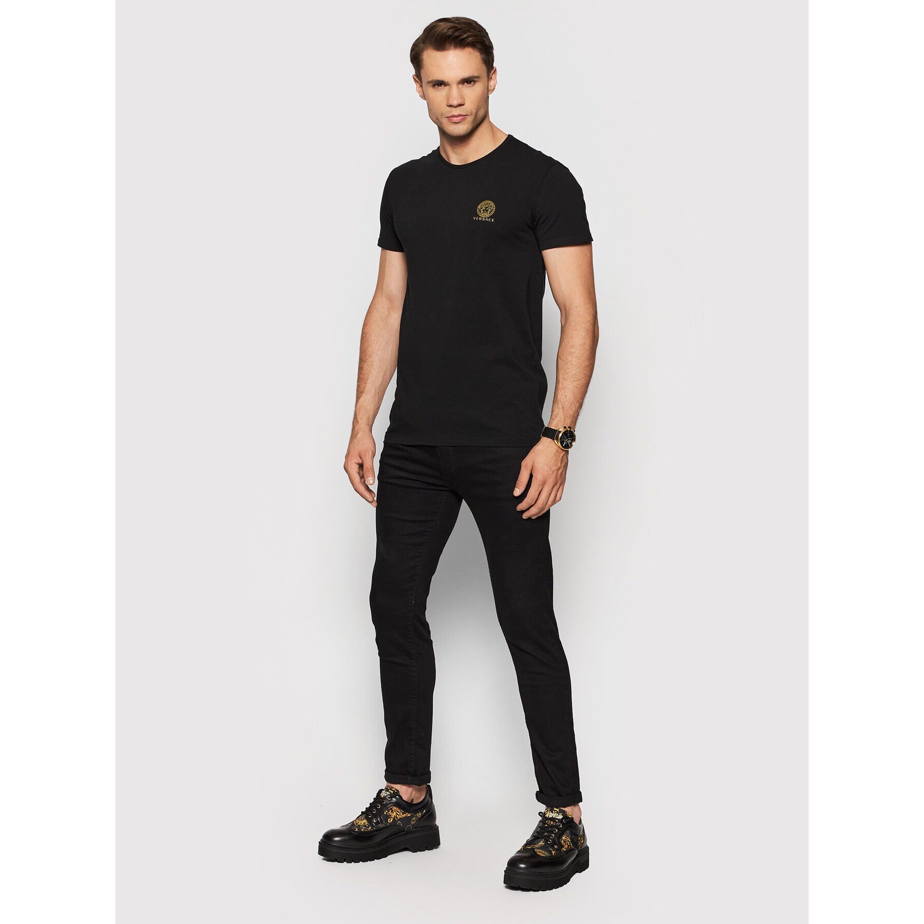 Versace 2-dílná sada T-shirts AU10193 Černá Slim Fit - Pepit.cz