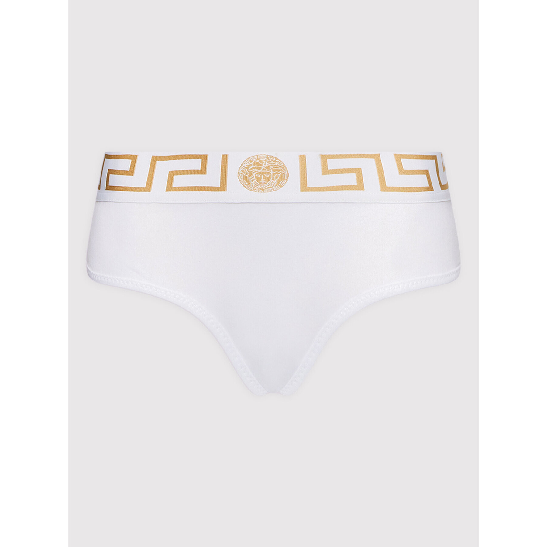 Versace Brazilské kalhotky Greca Border AUD01071 Bílá - Pepit.cz