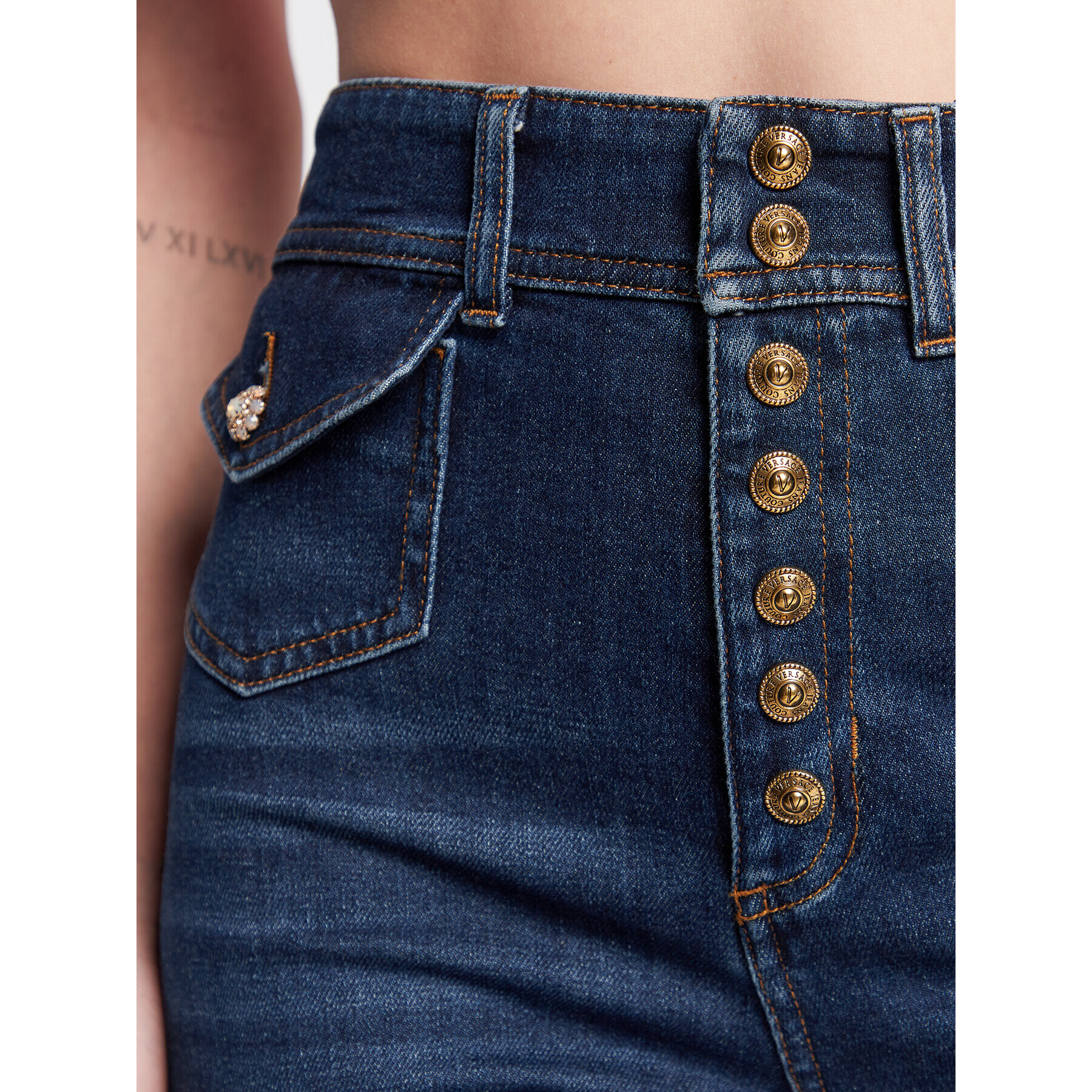 Versace Jeans Couture Jeansy 73HAB520 Tmavomodrá Skinny Fit - Pepit.cz