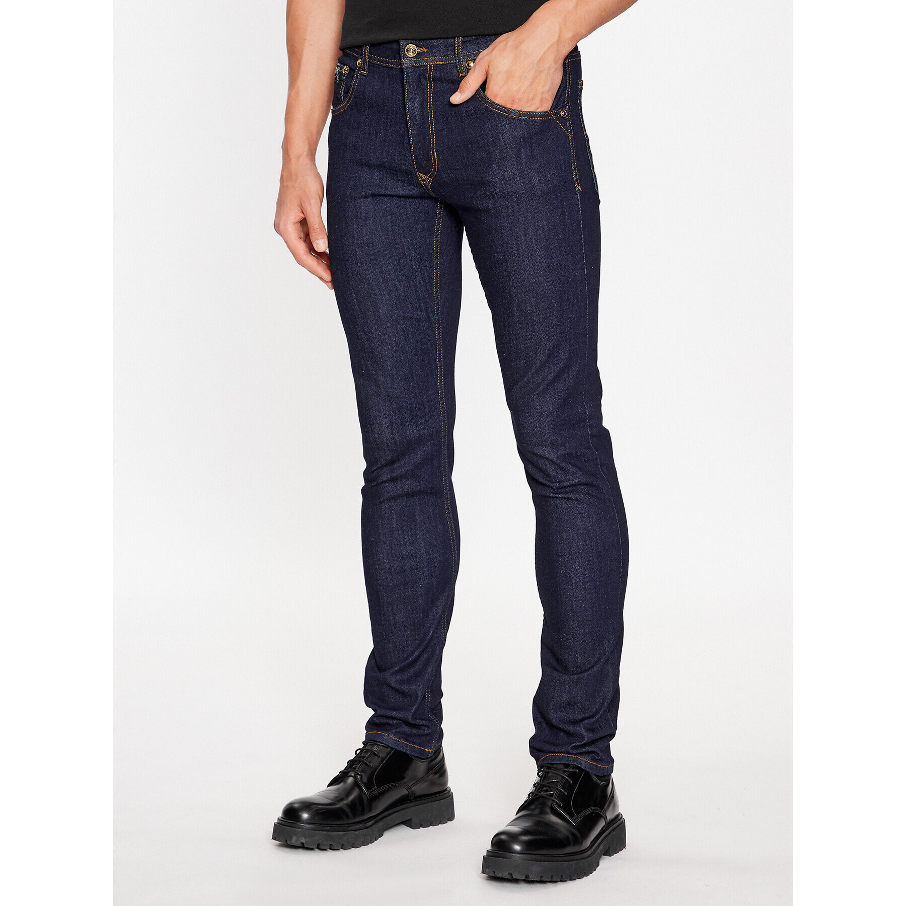 Versace Jeans Couture Jeansy 75GAB5R0 Tmavomodrá Straight Fit - Pepit.cz