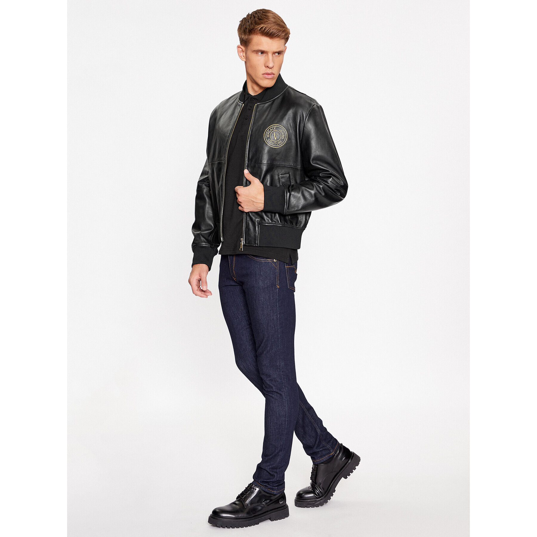 Versace Jeans Couture Jeansy 75GAB5R0 Tmavomodrá Straight Fit - Pepit.cz