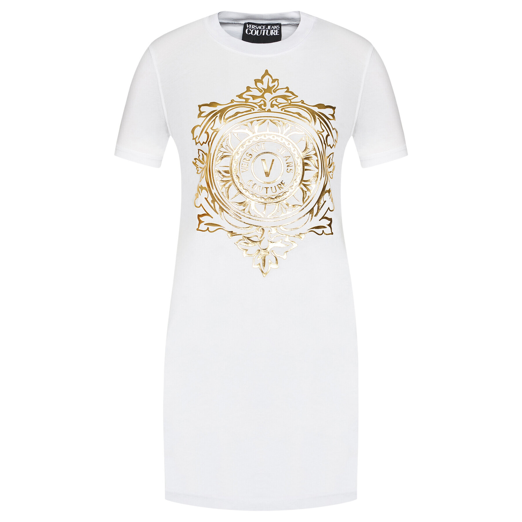 Versace Jeans Couture Každodenní šaty V-Emblem Leaf 71HAOF05 Bílá Regular Fit - Pepit.cz