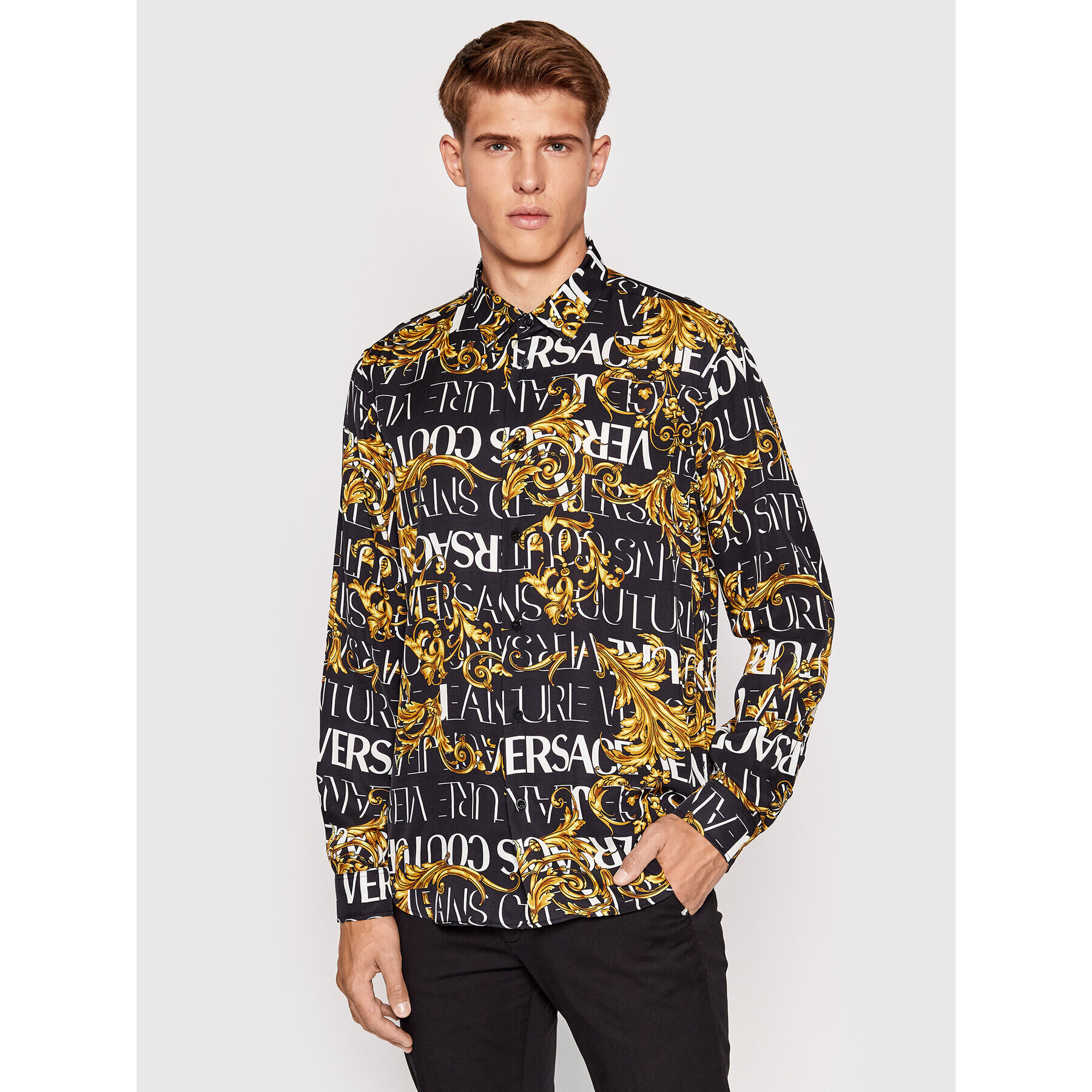 Versace Jeans Couture Košile Baroque 73GAL2R0 Černá Regular Fit - Pepit.cz