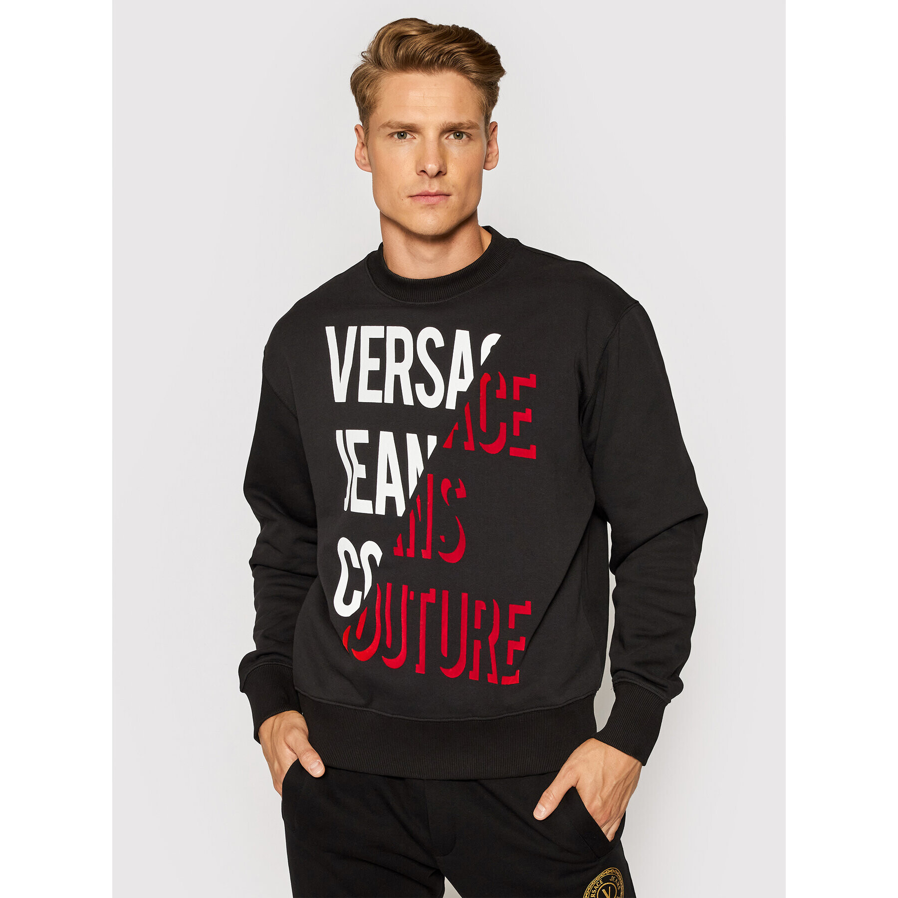 Versace Jeans Couture Mikina 71GAIF04 Černá Regular Fit - Pepit.cz