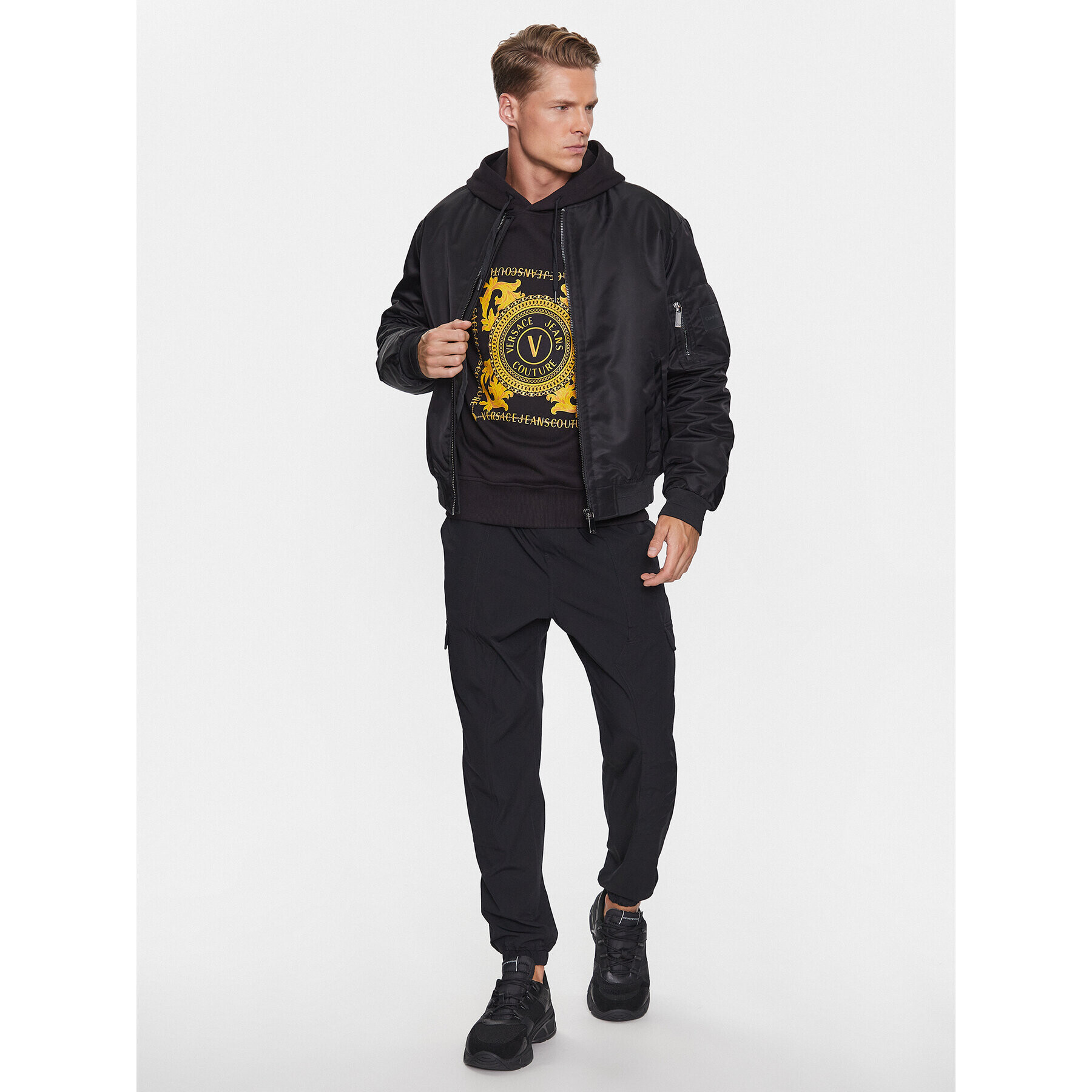 Versace Jeans Couture Mikina 75GAIF07 Černá Regular Fit - Pepit.cz