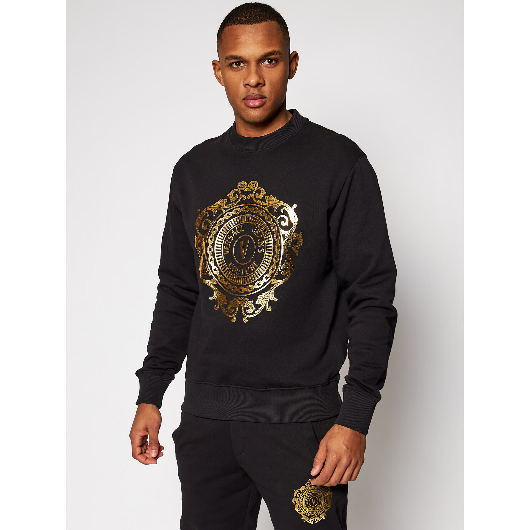 Versace Jeans Couture Mikina B7GWA73F Černá Regular Fit - Pepit.cz